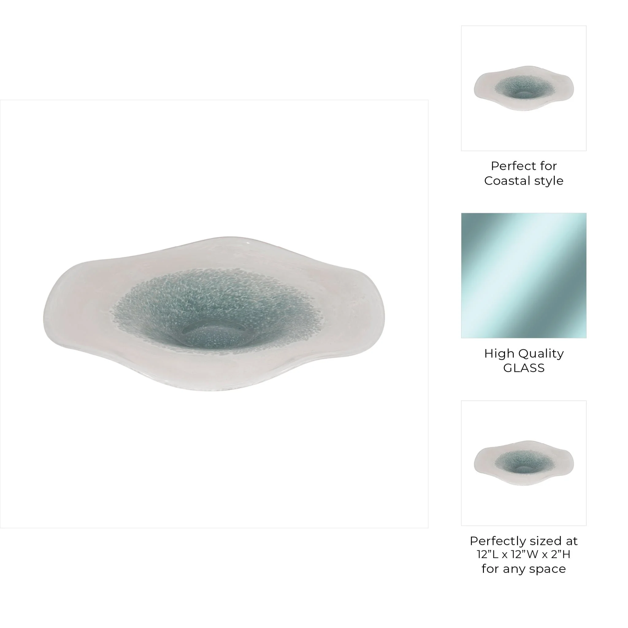 12" Light Blue Waters Bowl, Blue/white - Image 8