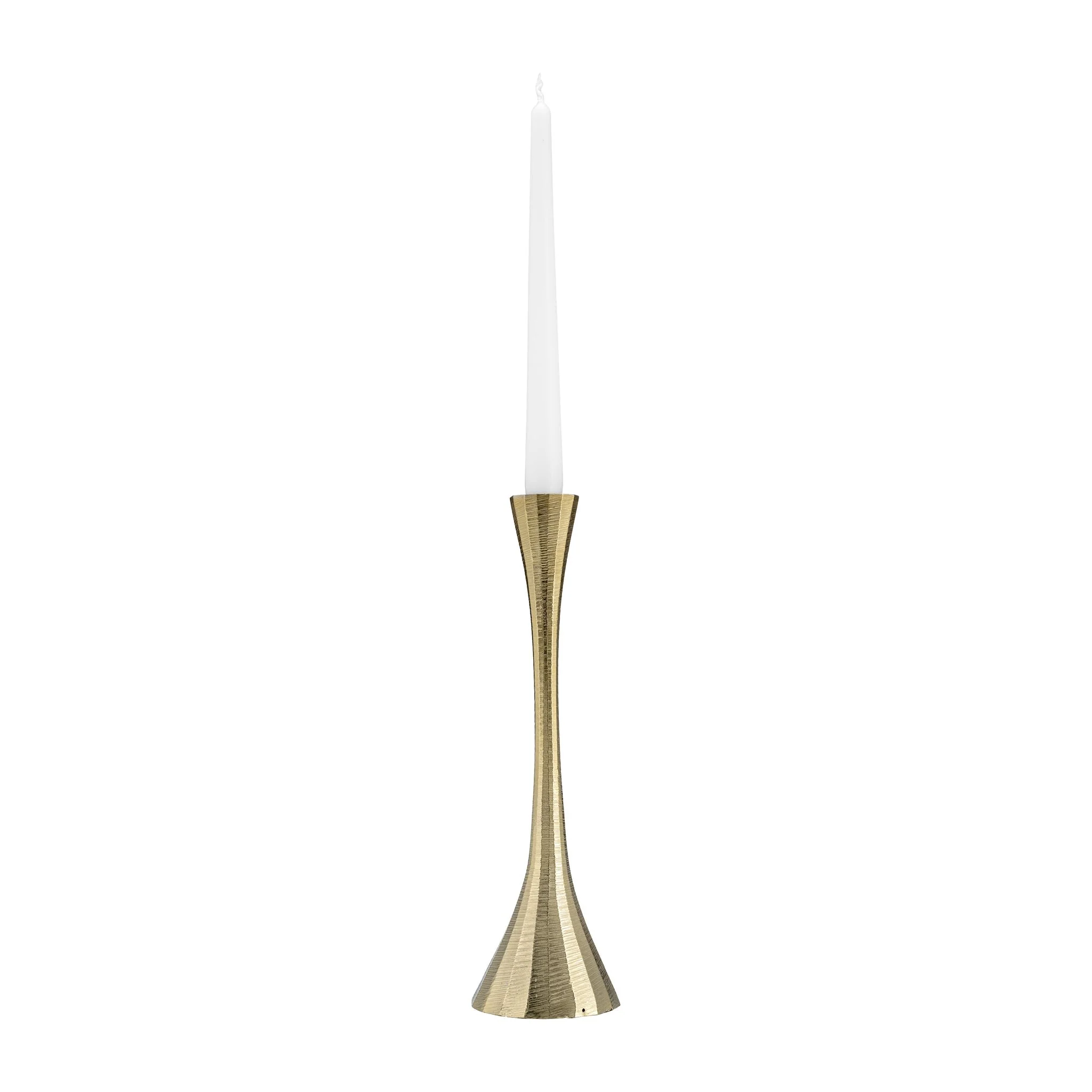 12" Metal, Taper Candle Holder, Brass - Image 2