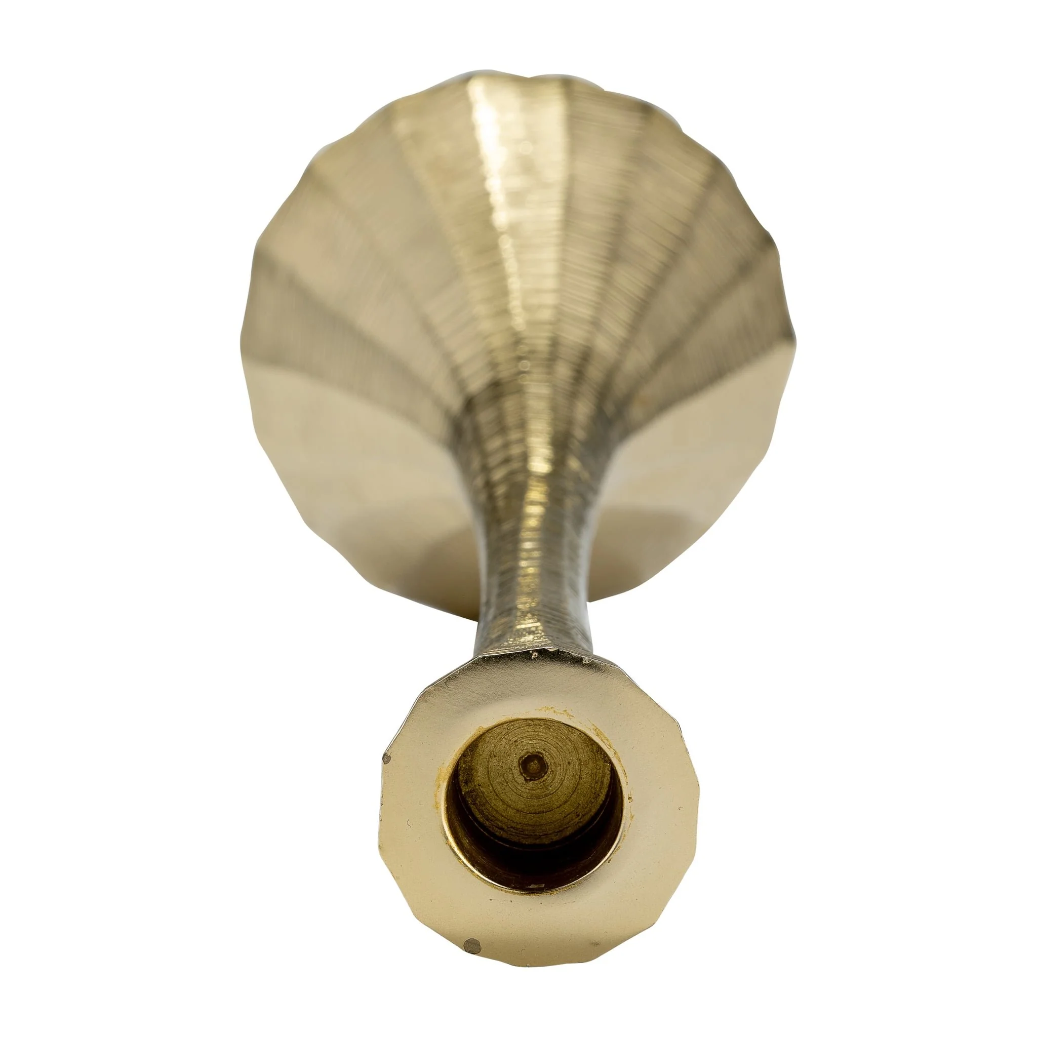 12" Metal, Taper Candle Holder, Brass - Image 5