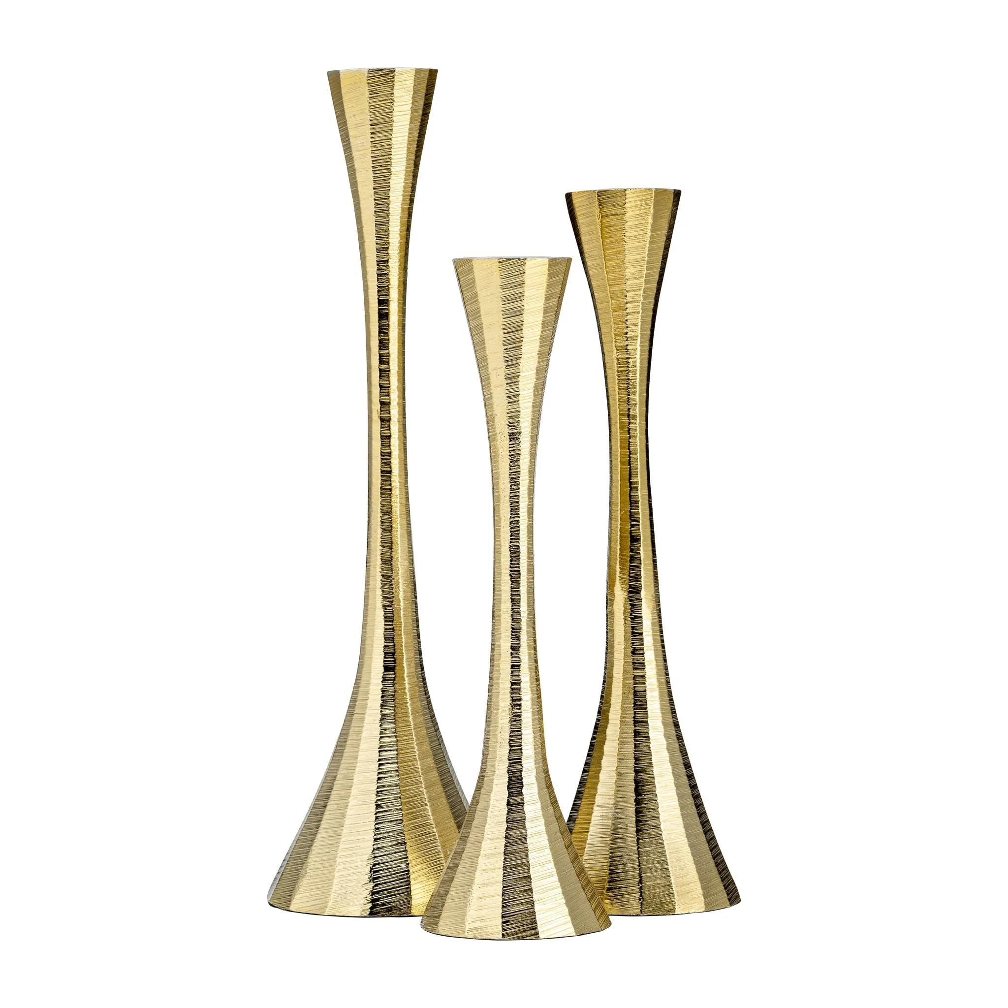 12" Metal, Taper Candle Holder, Brass - Image 8