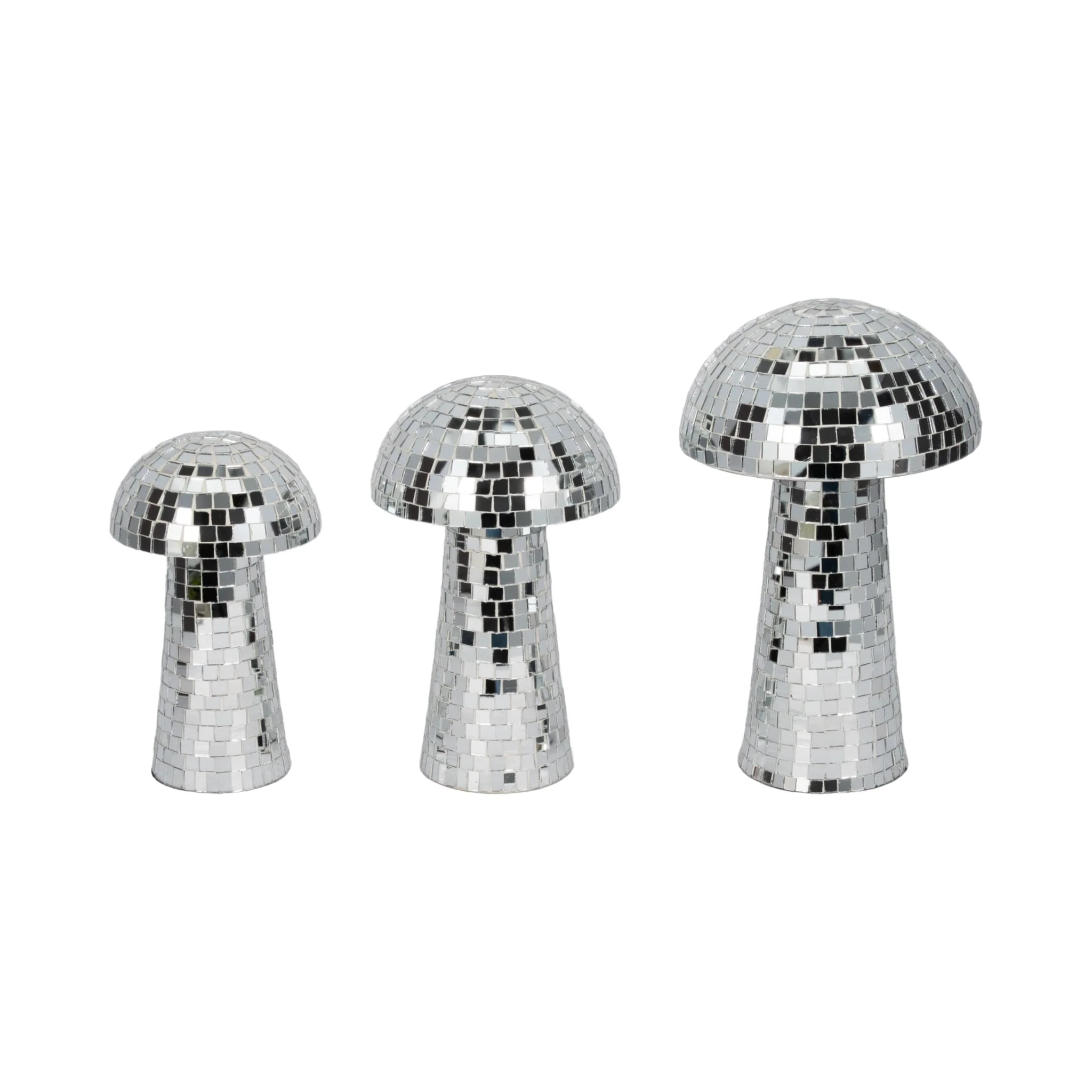 12" Mosaic Mushroom, Silver - Image 6