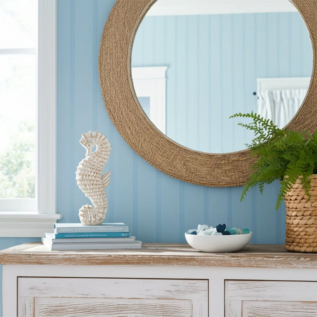 12" Resin Wicker Seahorse, White - Image 10
