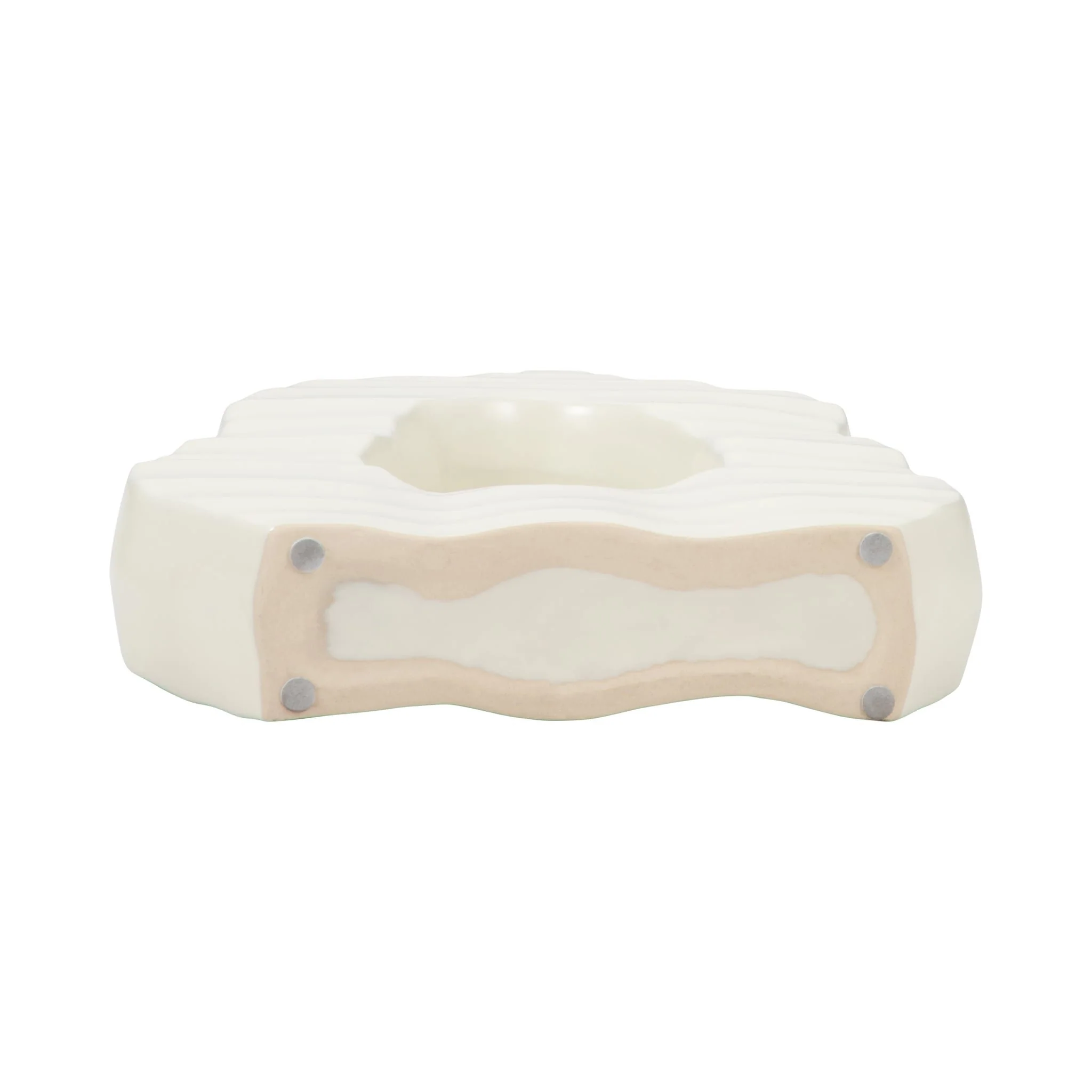 12" Ribbed Open-cut Out Vase, Ivory - Image 7