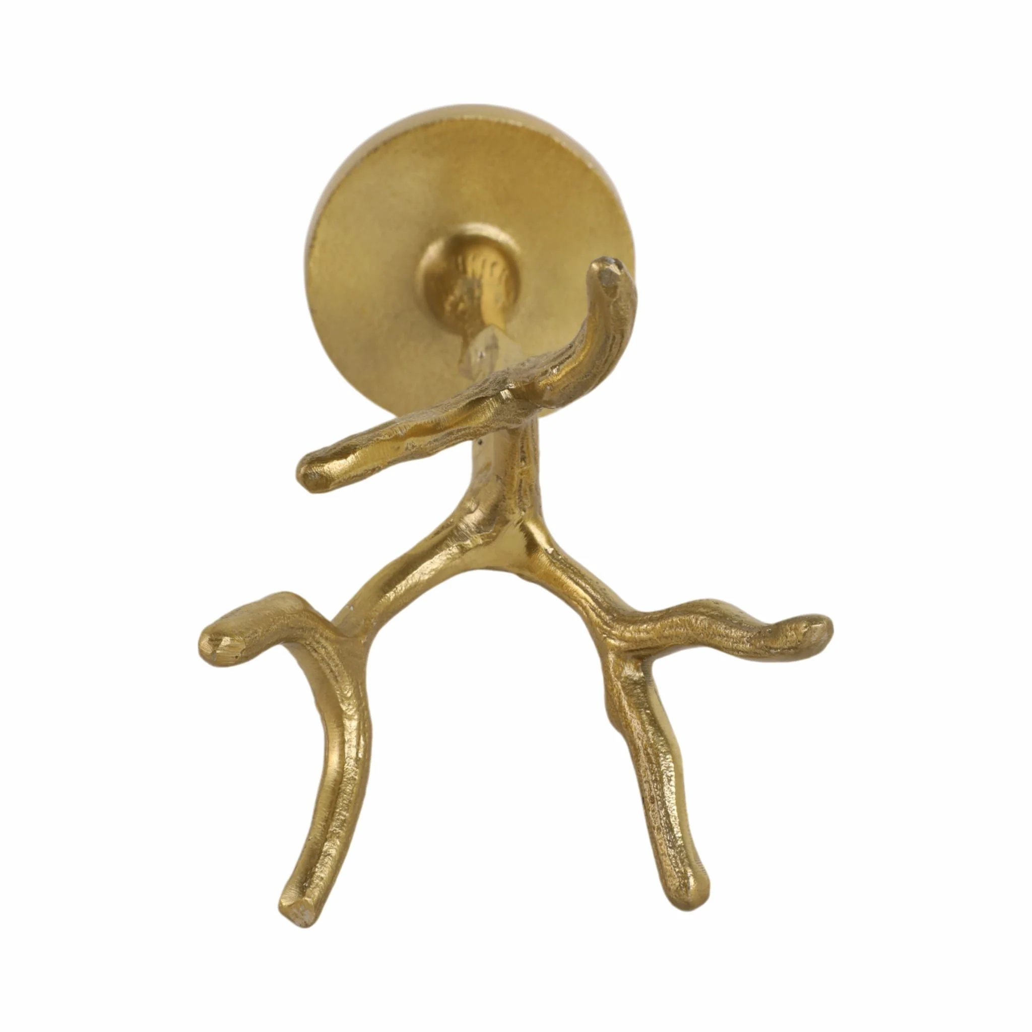 12" Roots Pillar & Taper Candle Holder, Gold - Image 8
