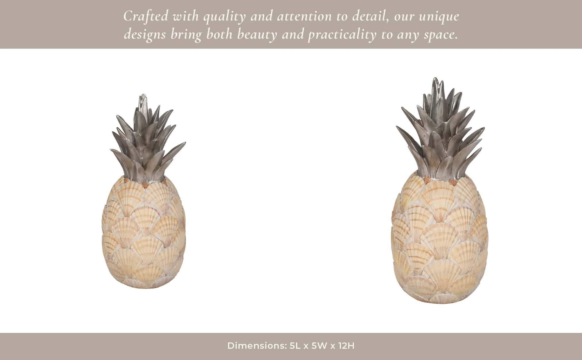 12" Seashell Pineapple, Multi - Image 10
