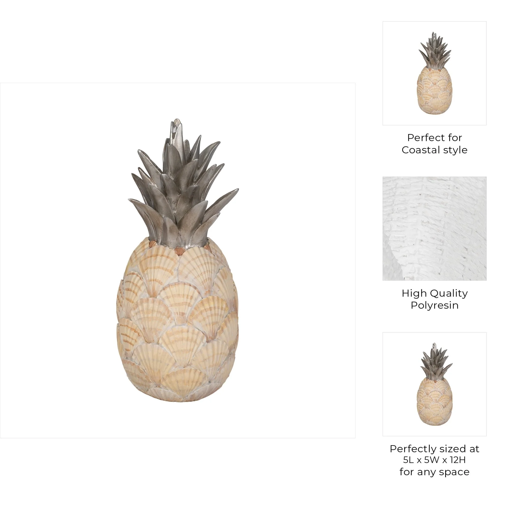12" Seashell Pineapple, Multi - Image 8