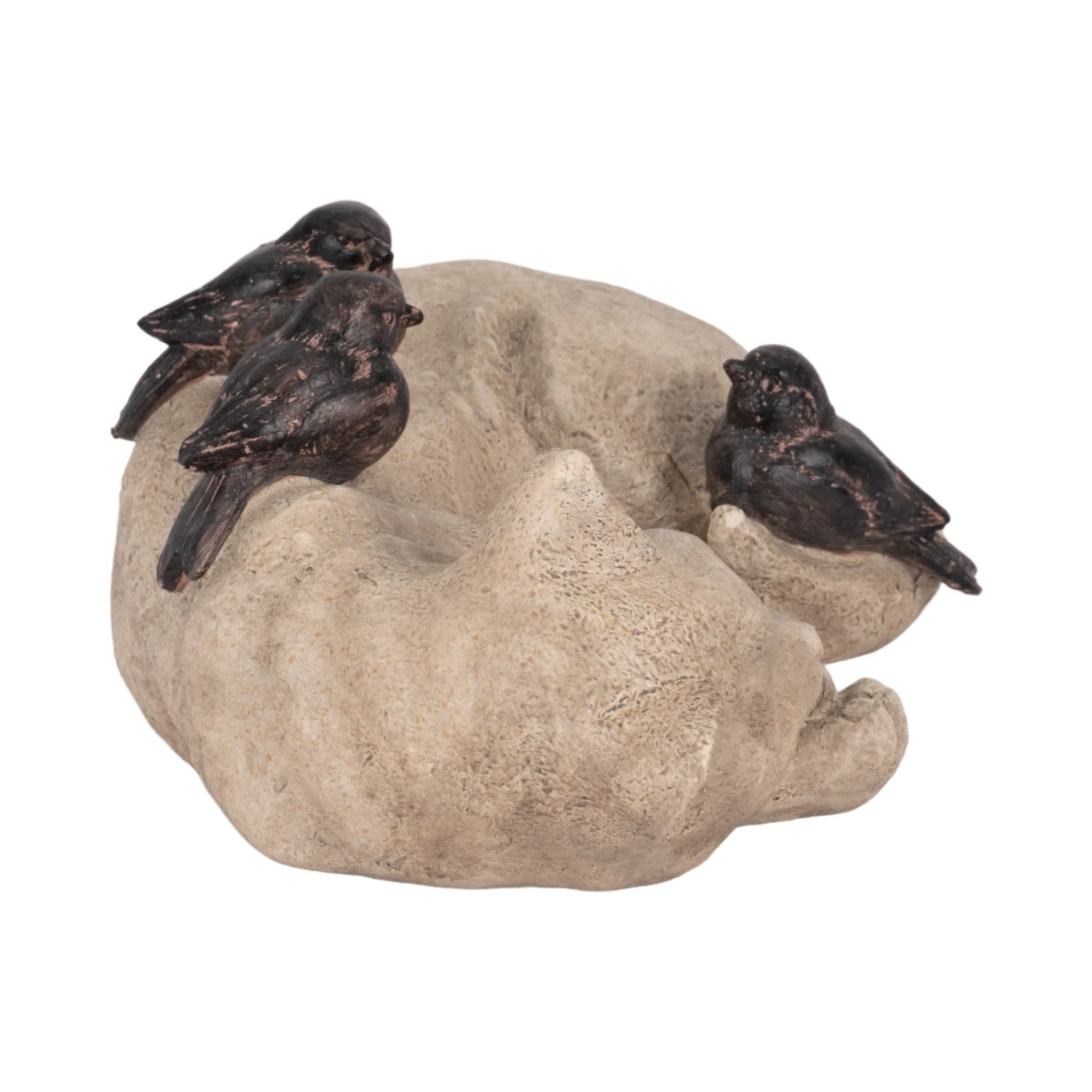 12" Sleeping Kitty With Birds, White/brown - Image 3