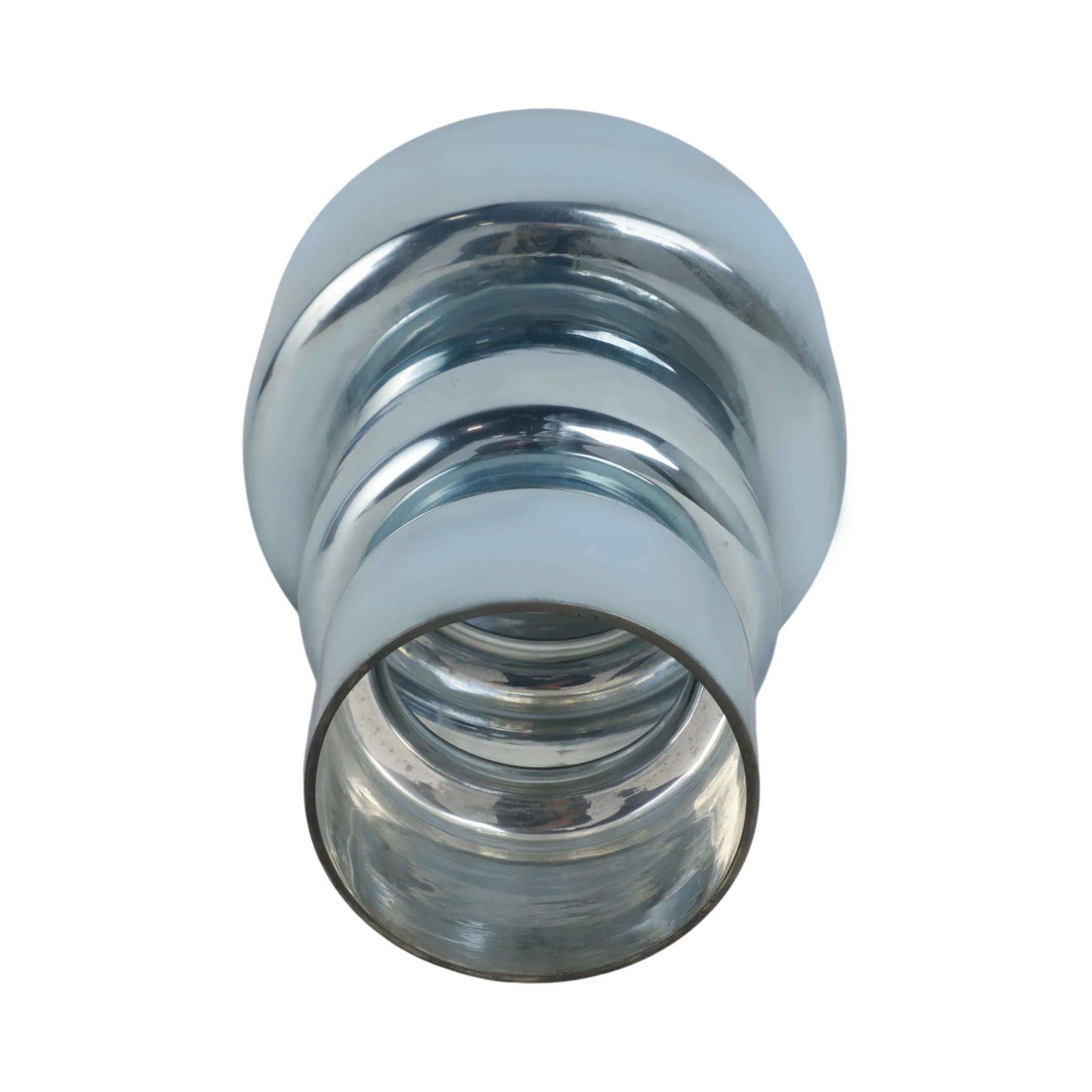 12" Stacked Cylinder Glass Vase, Blue Silver - Image 6