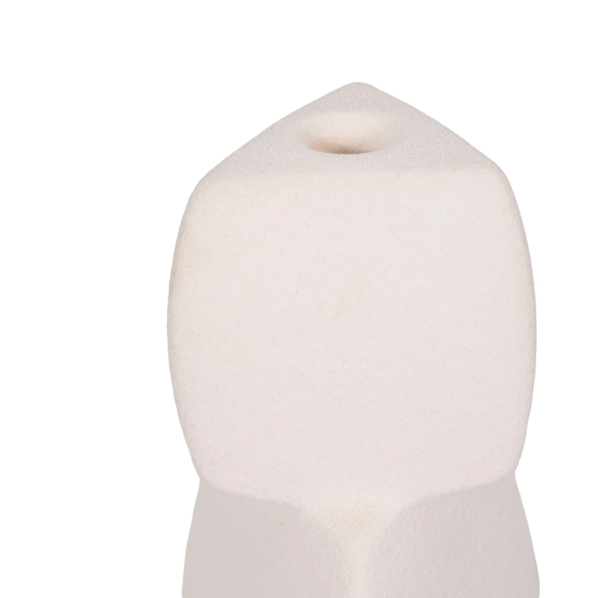 12" Stacked Objects Taper Holder Sand Glaze, White - Image 4