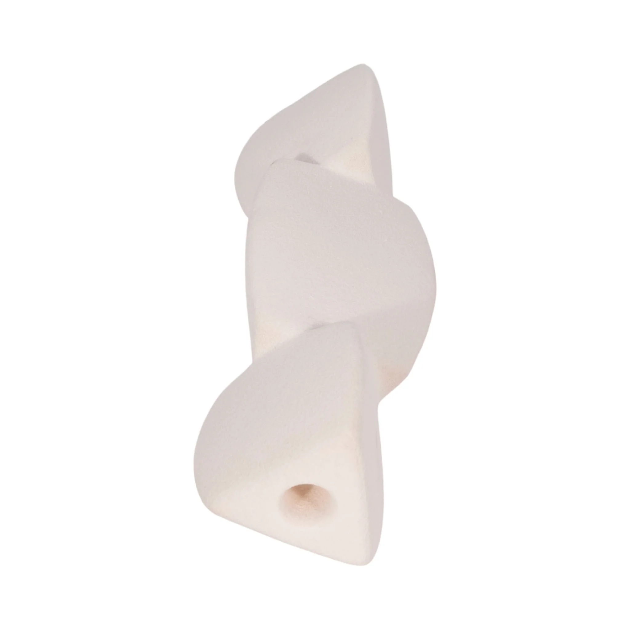 12" Stacked Objects Taper Holder Sand Glaze, White - Image 6