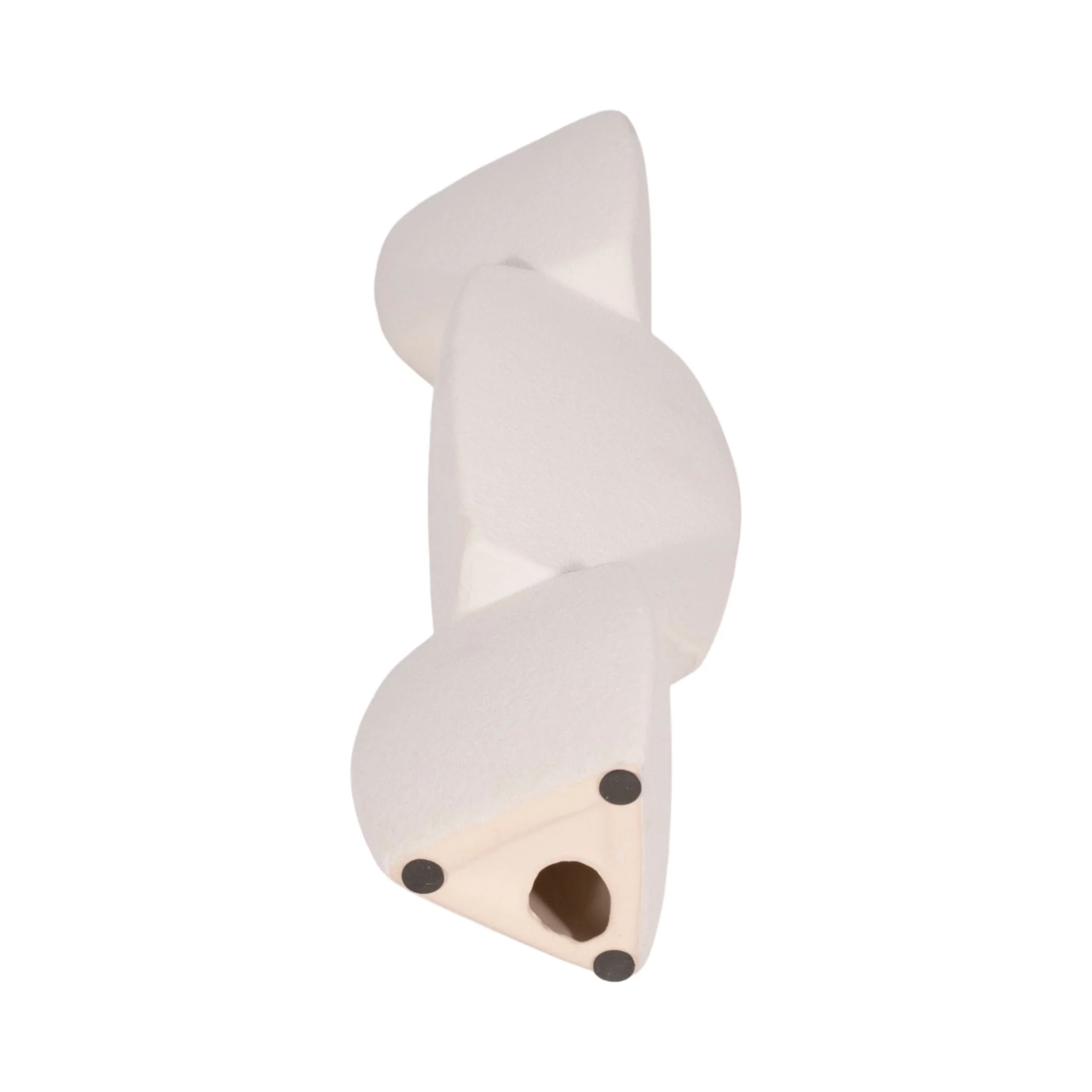 12" Stacked Objects Taper Holder Sand Glaze, White - Image 7