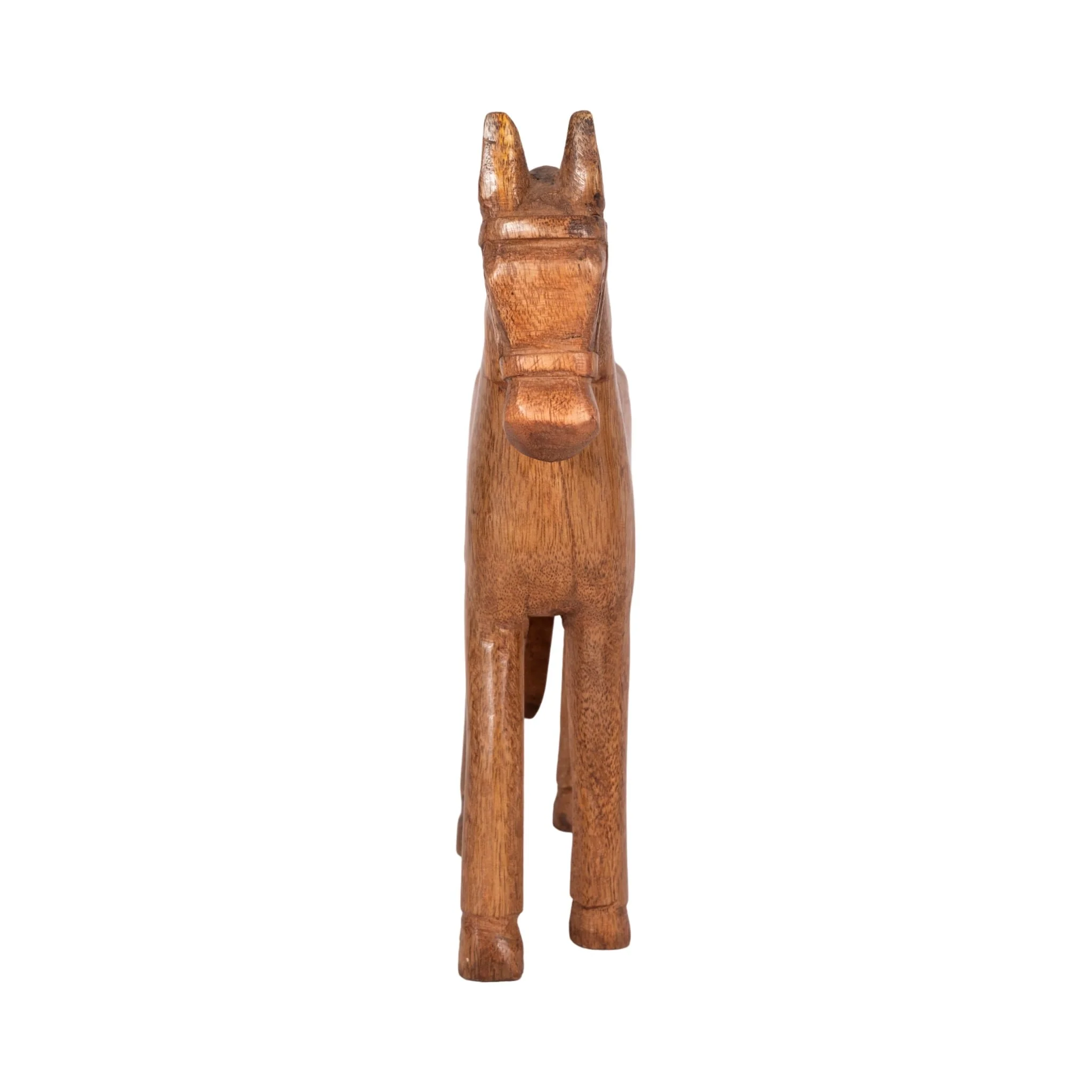 12" Standing Horse With Saddle, Natural - Image 3