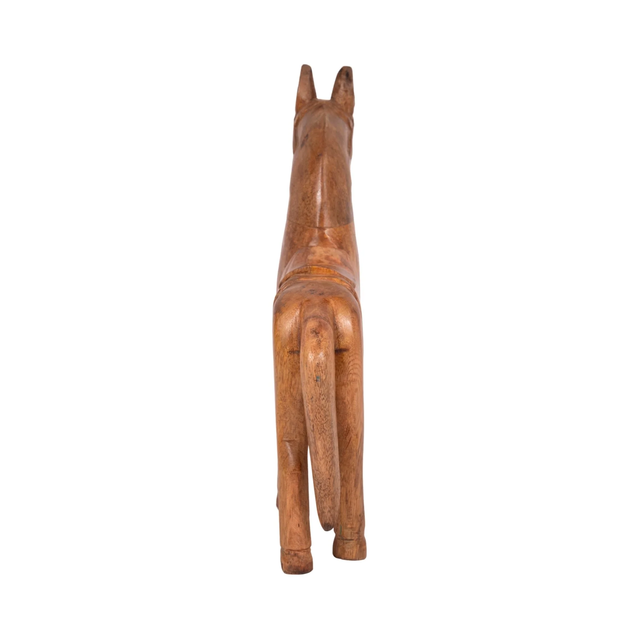 12" Standing Horse With Saddle, Natural - Image 4
