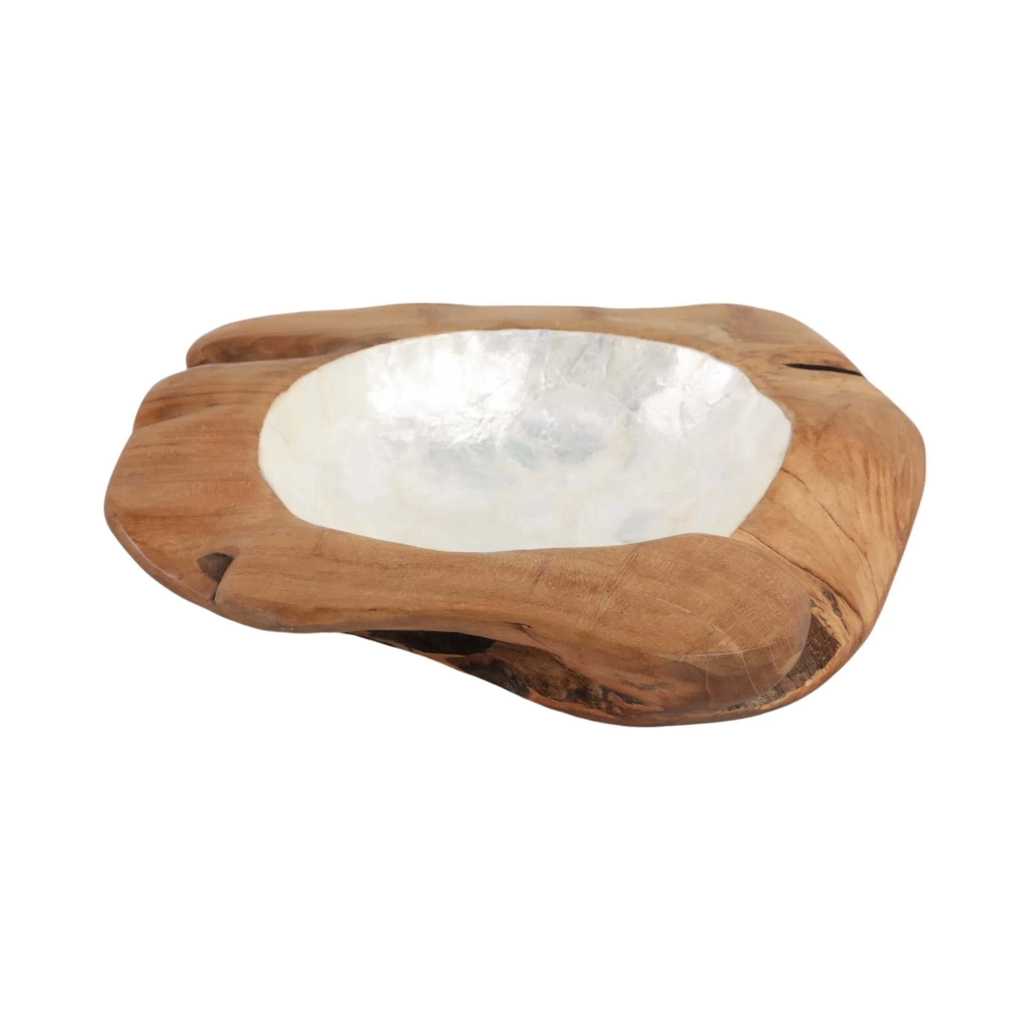 12" Teakwood Bowl W/capiz, Natural - Image 4