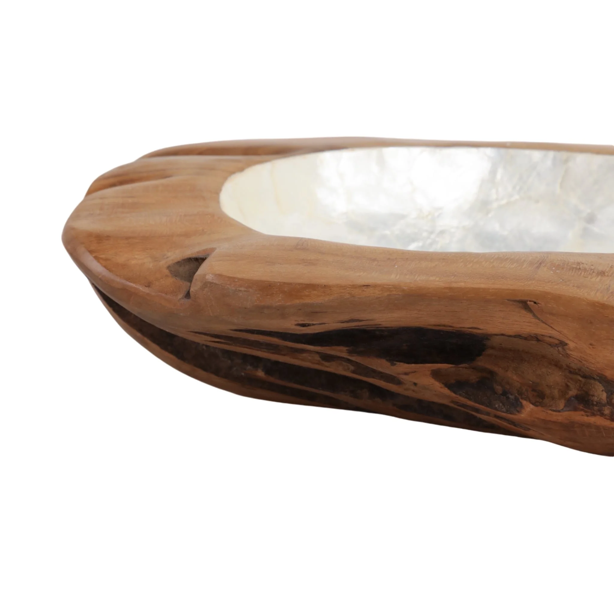12" Teakwood Bowl W/capiz, Natural - Image 5