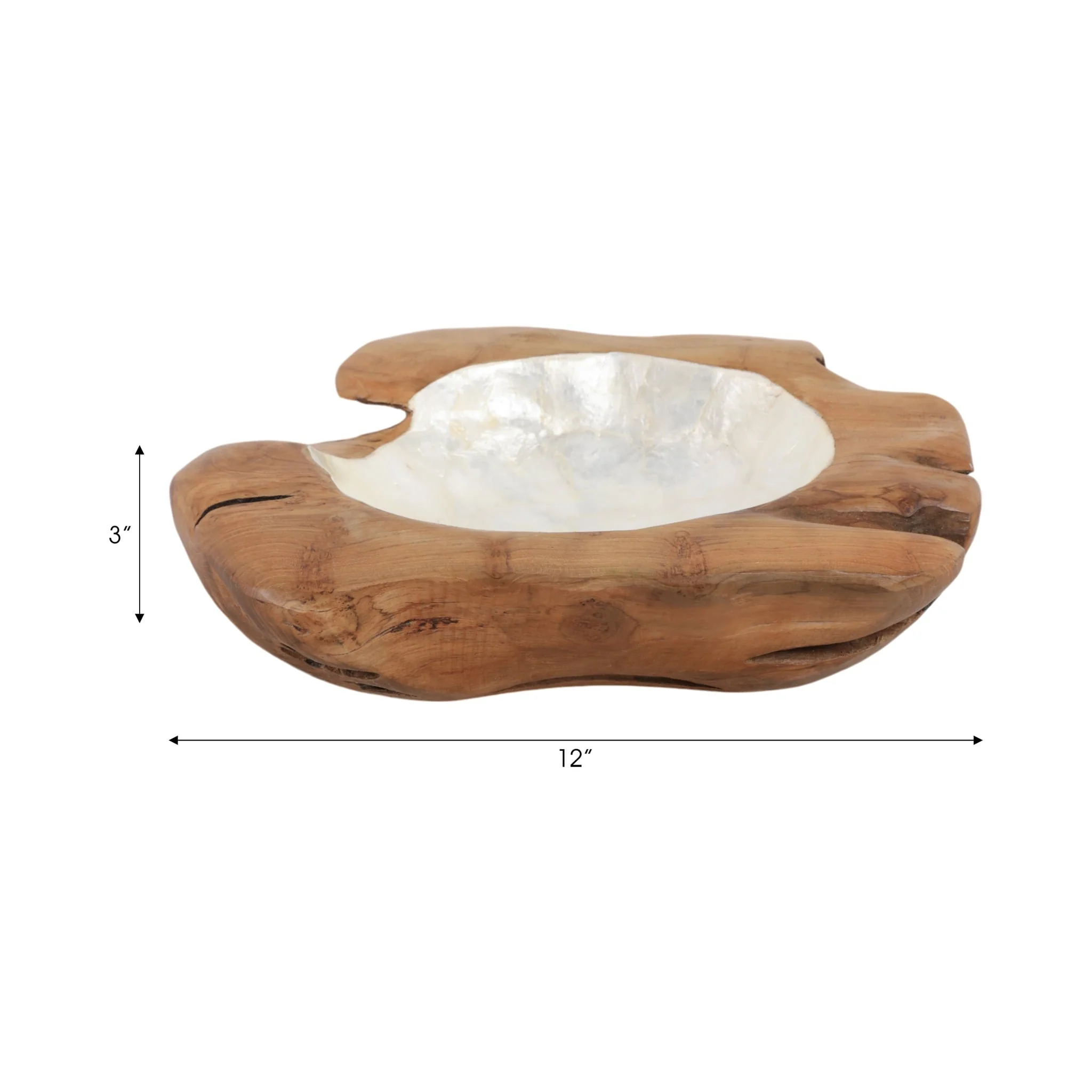 12" Teakwood Bowl W/capiz, Natural - Image 8