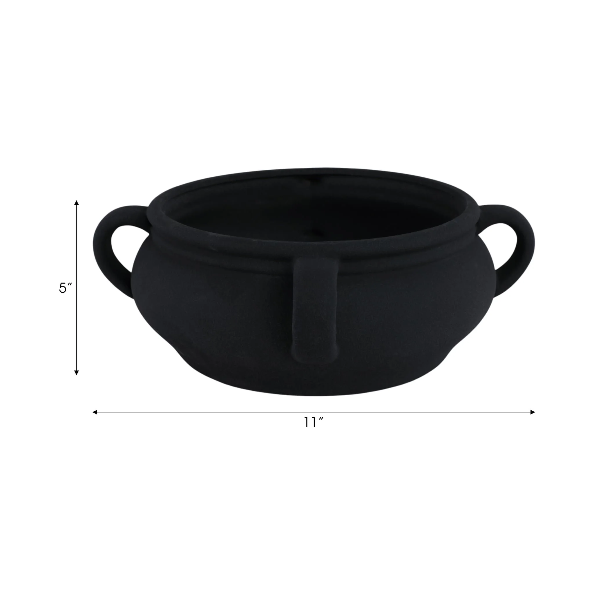 12" Textured Bowl With Handles, Black - Image 8