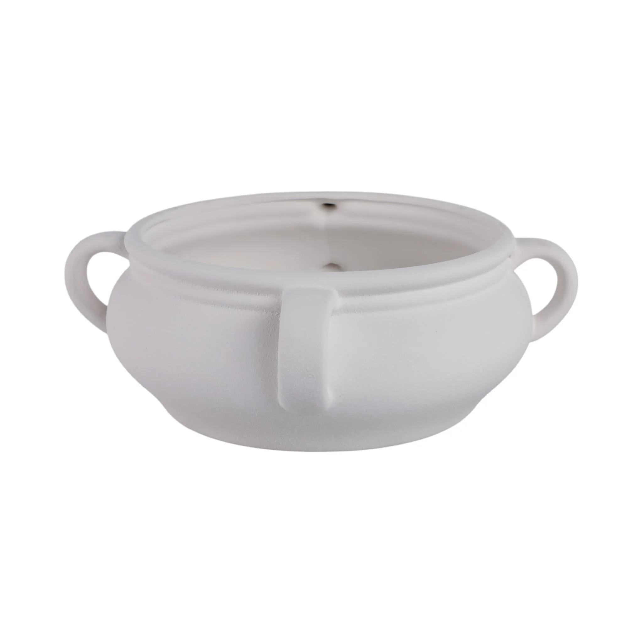 12" Textured Bowl With Handles, White - Image 4