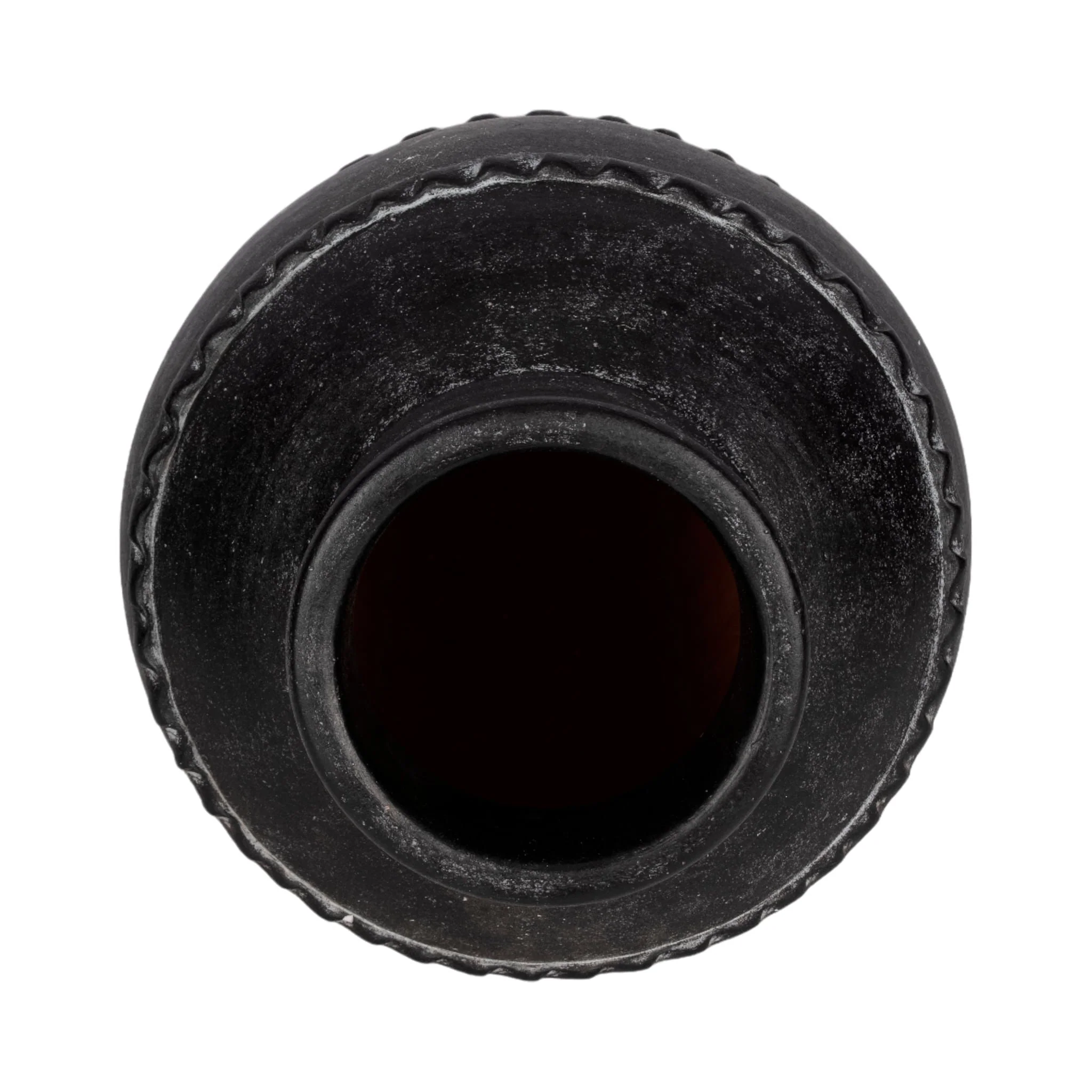 12" Traditional Terracotta Vase, Black - Image 5