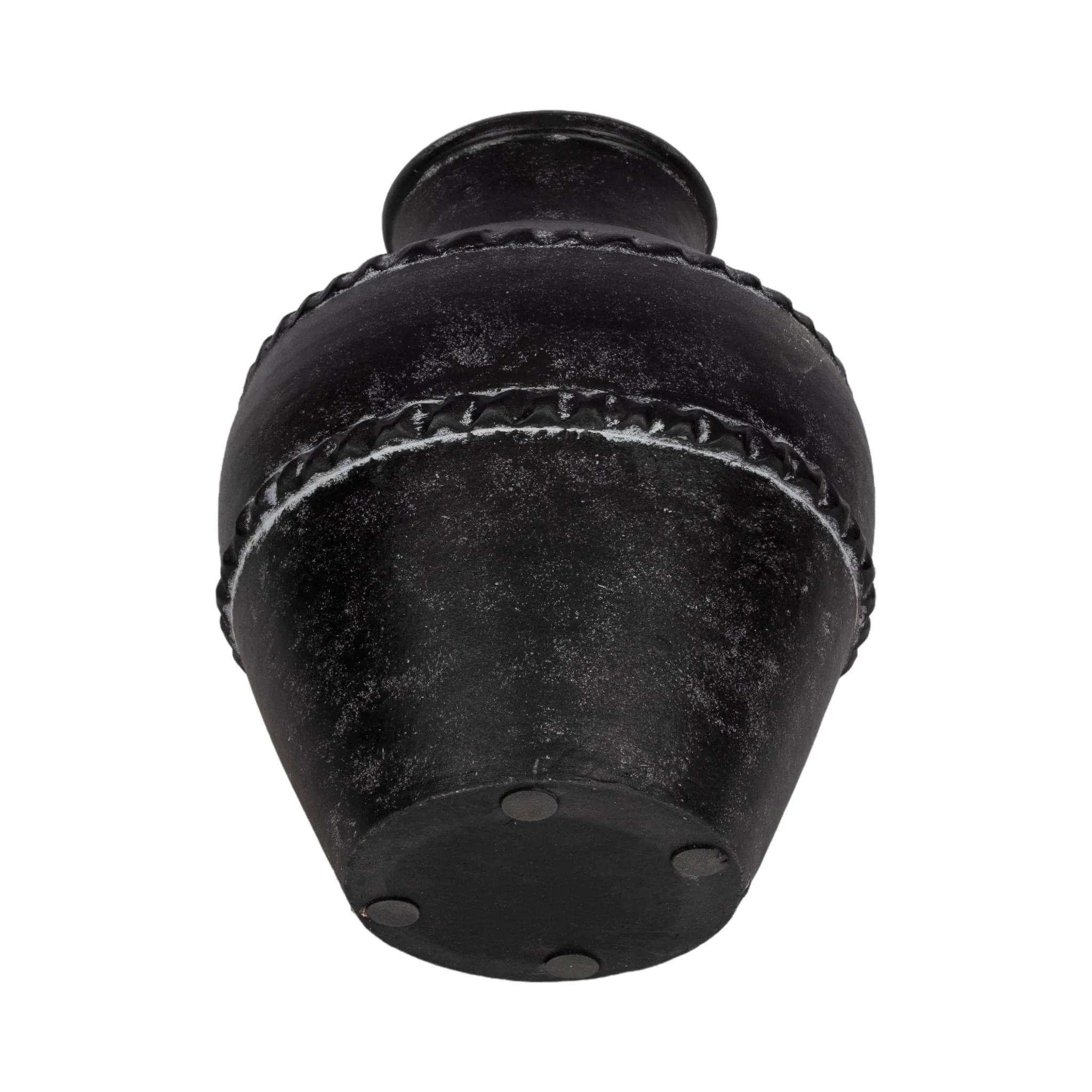12" Traditional Terracotta Vase, Black - Image 6