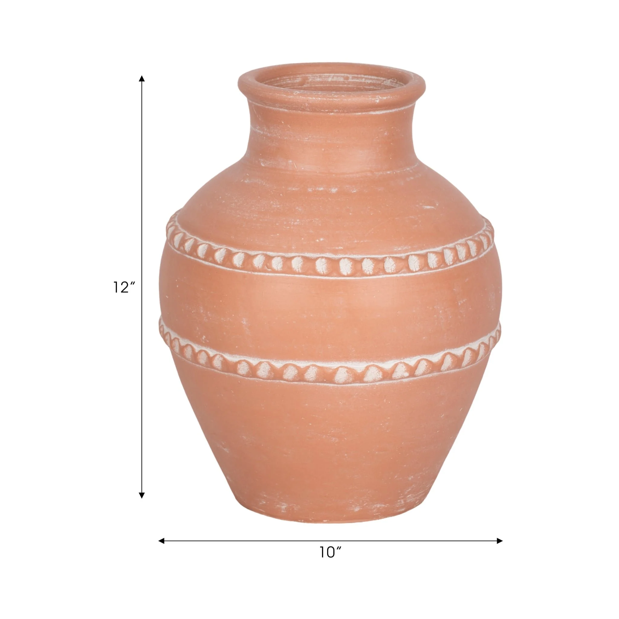 12" Traditional Terracotta Vase, Terracotta - Image 8