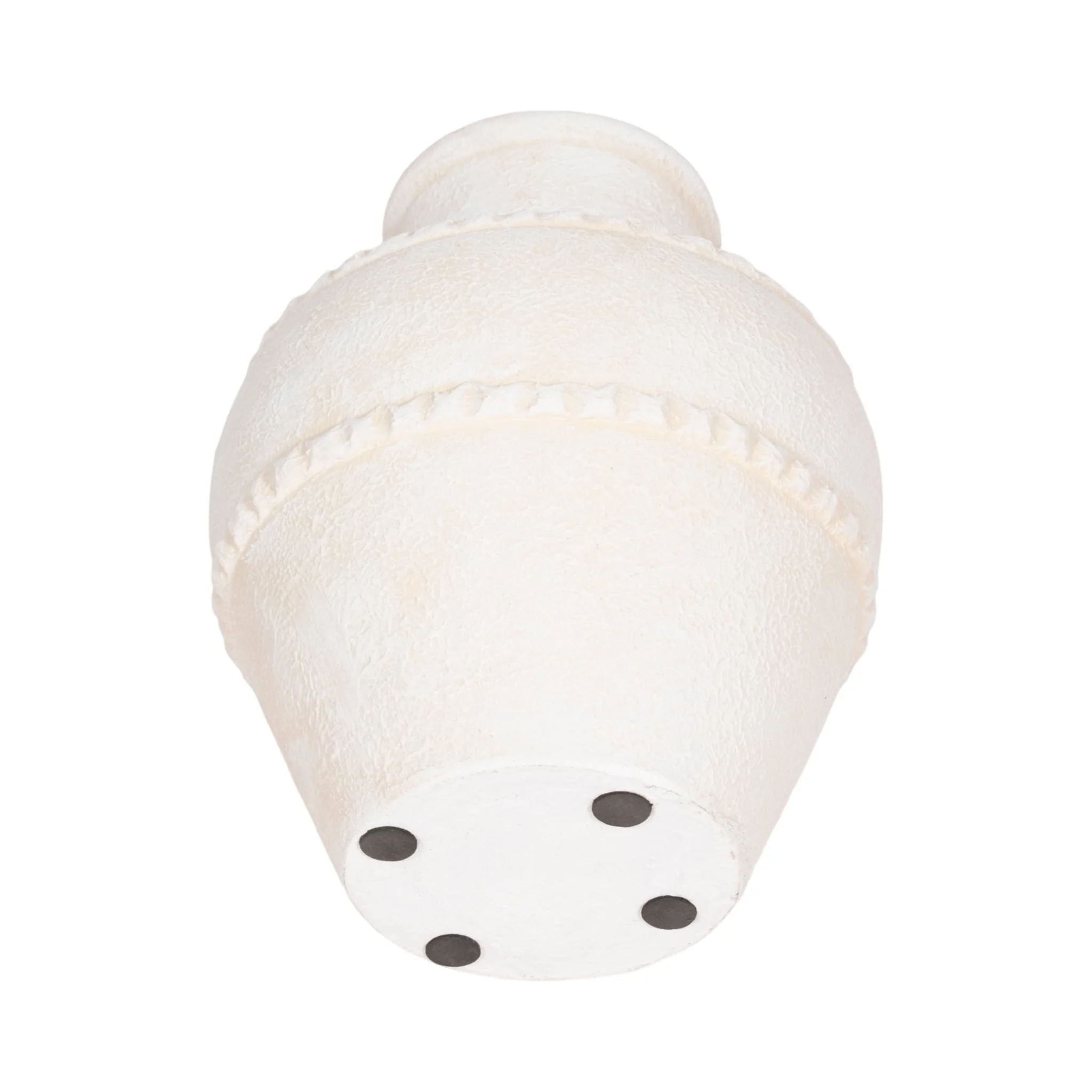 12" Traditional Textured Terracotta Vase, Ivory - Image 6