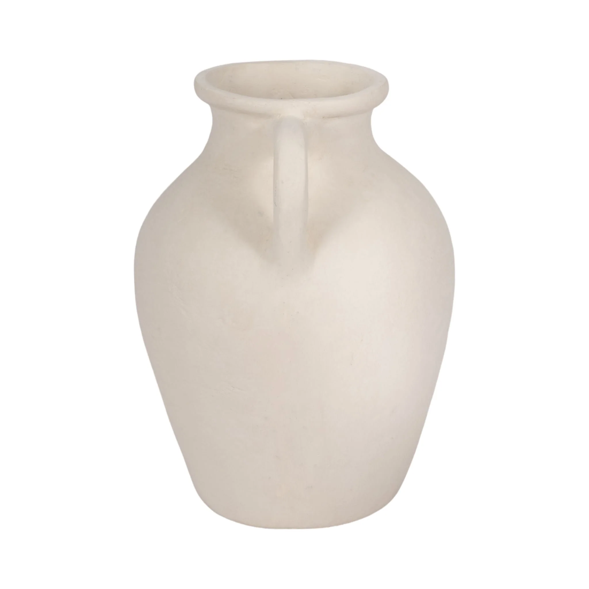 12" Vase With Handles, Paper Mache, Ivory - Image 4