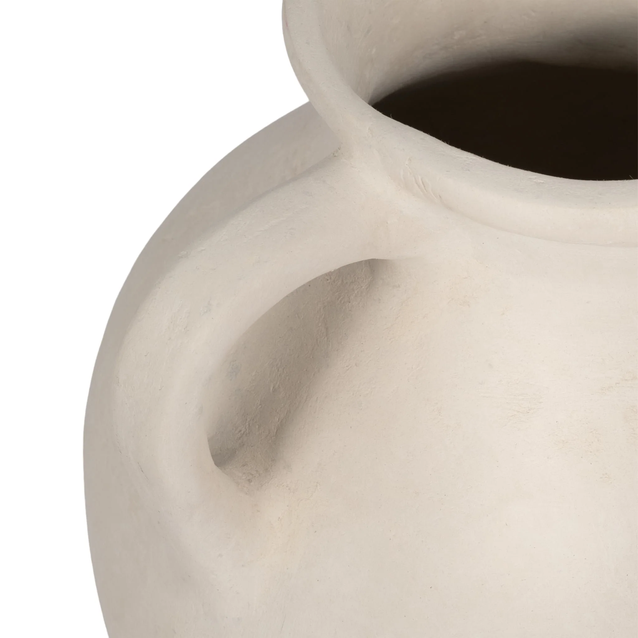 12" Vase With Handles, Paper Mache, Ivory - Image 5