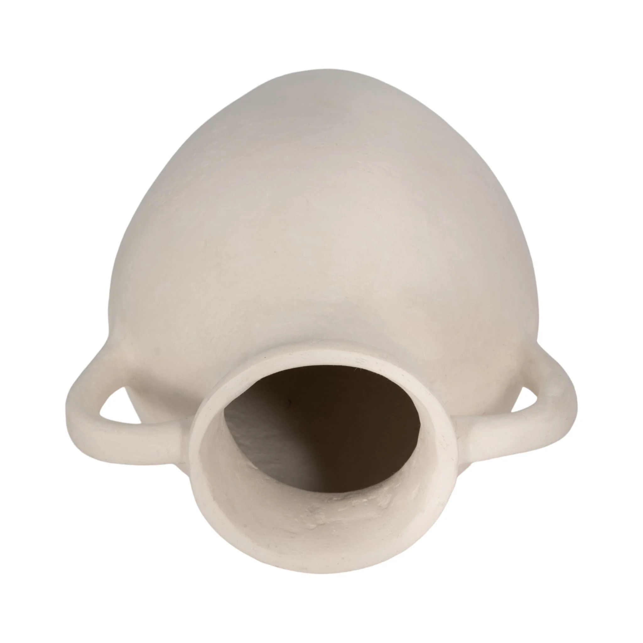 12" Vase With Handles, Paper Mache, Ivory - Image 6