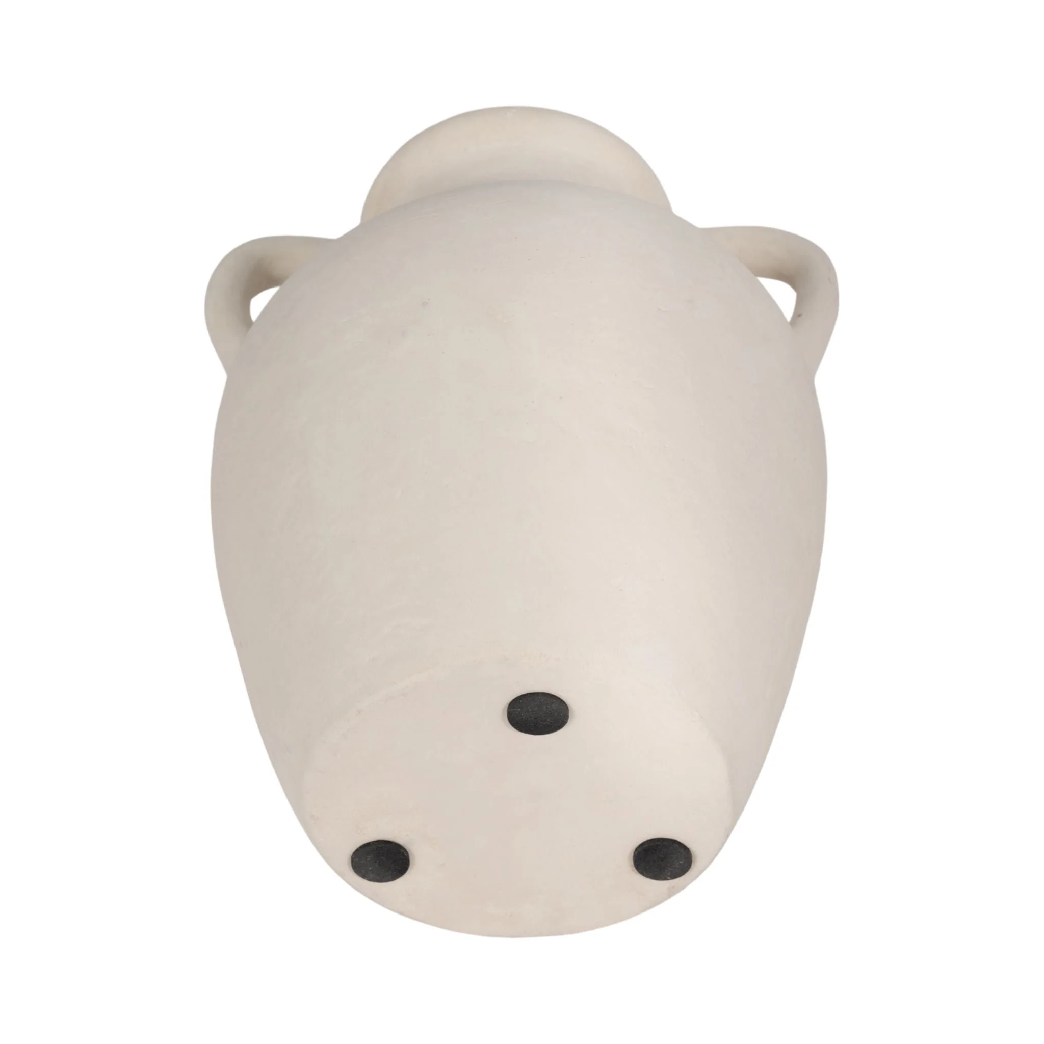 12" Vase With Handles, Paper Mache, Ivory - Image 7