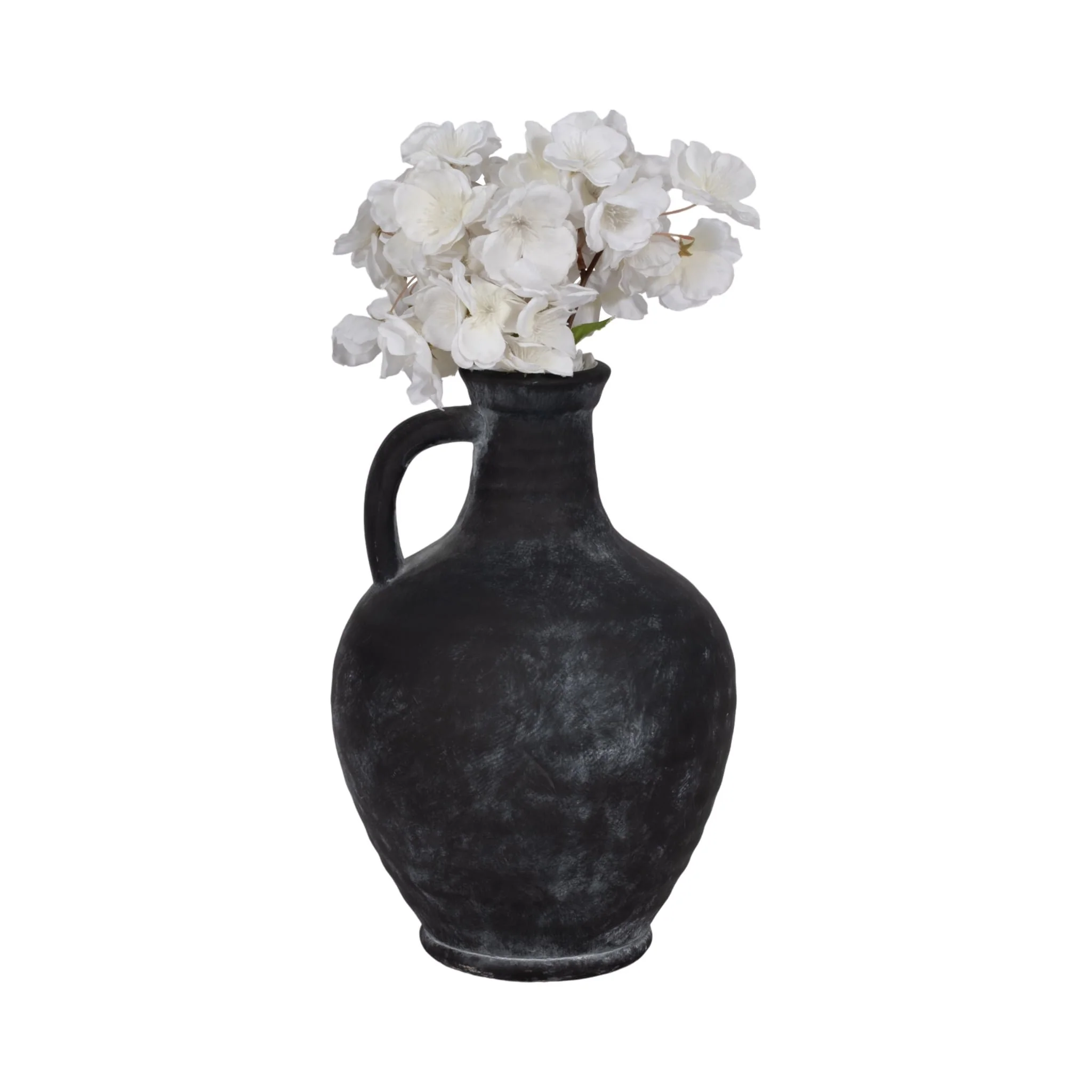 12" Weathered Jug With Handle, Black - Image 2