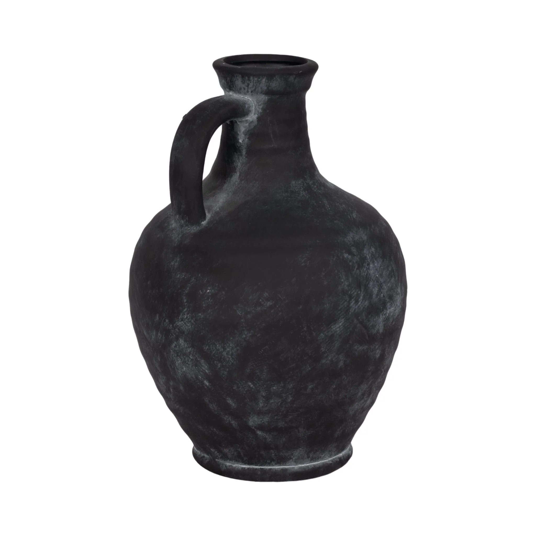 12" Weathered Jug With Handle, Black - Image 3