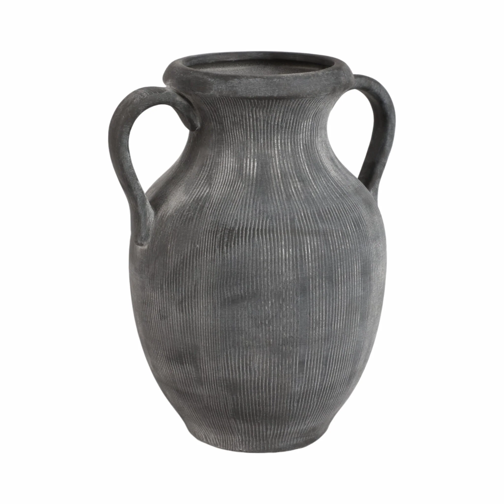 12" Weathered Jug With Handles, Black - Image 3