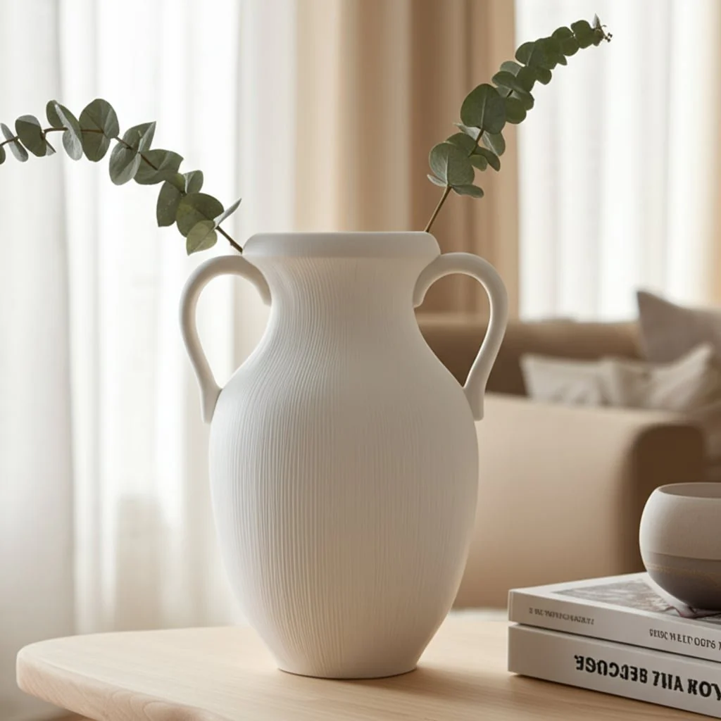 12" Weathered Jug With Handles, White - Image 13