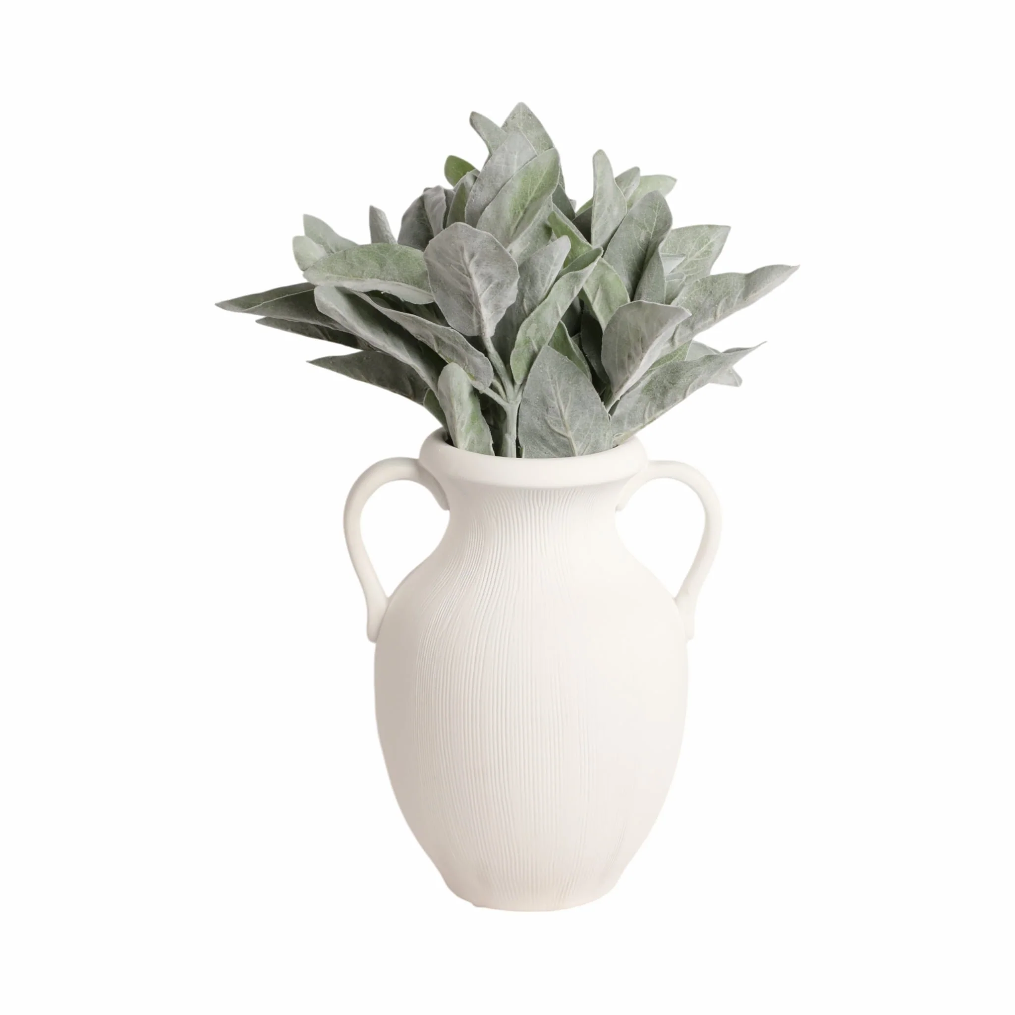 12" Weathered Jug With Handles, White - Image 2