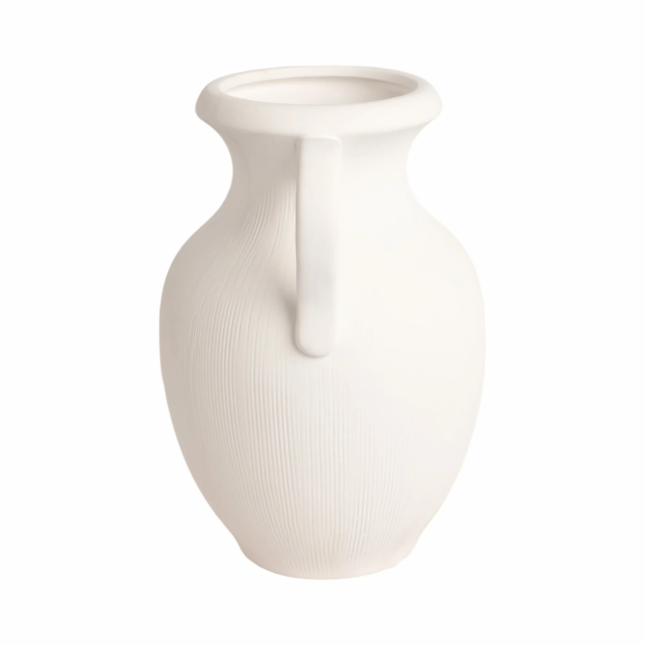12" Weathered Jug With Handles, White - Image 4