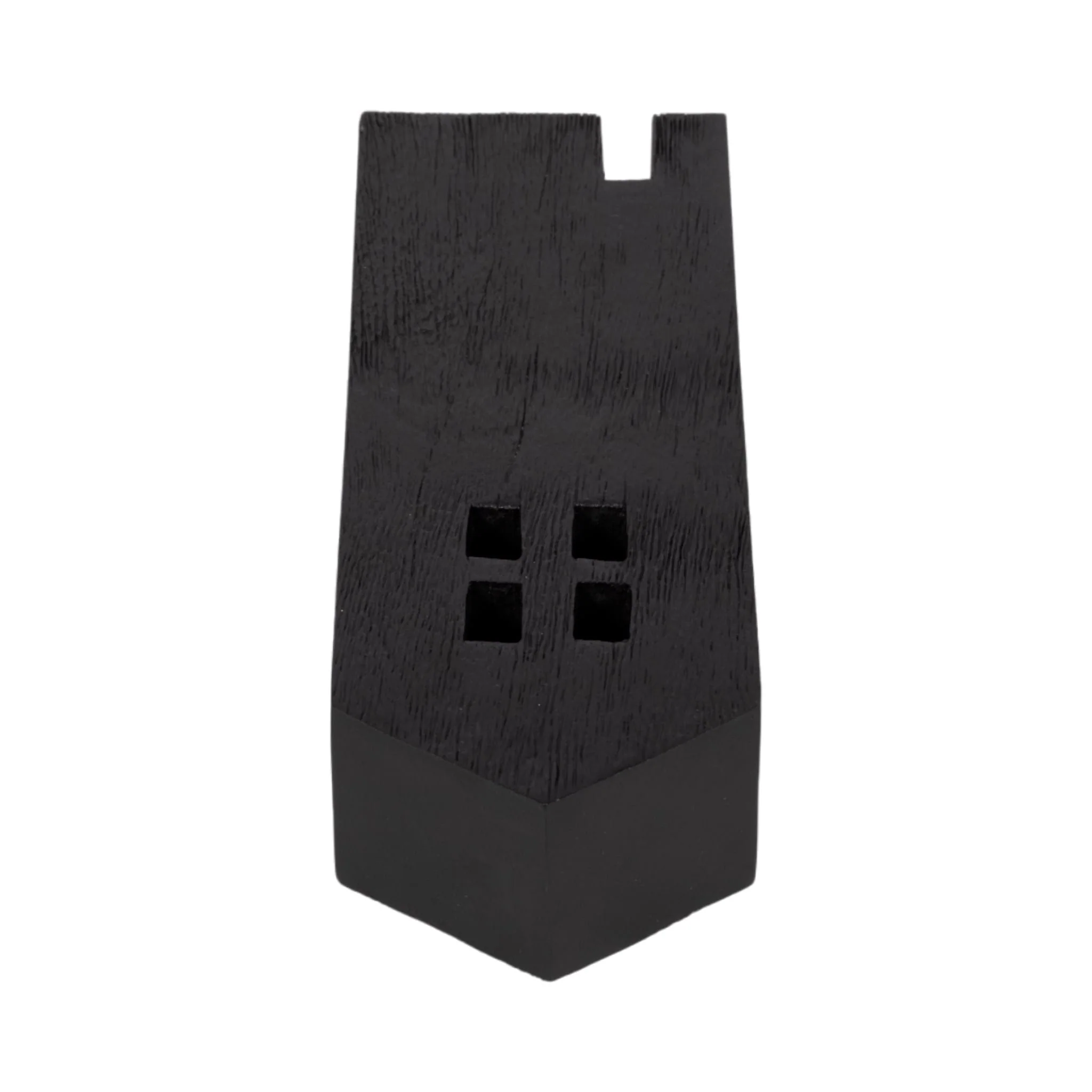 12" Wood House Decor, Black - Image 6