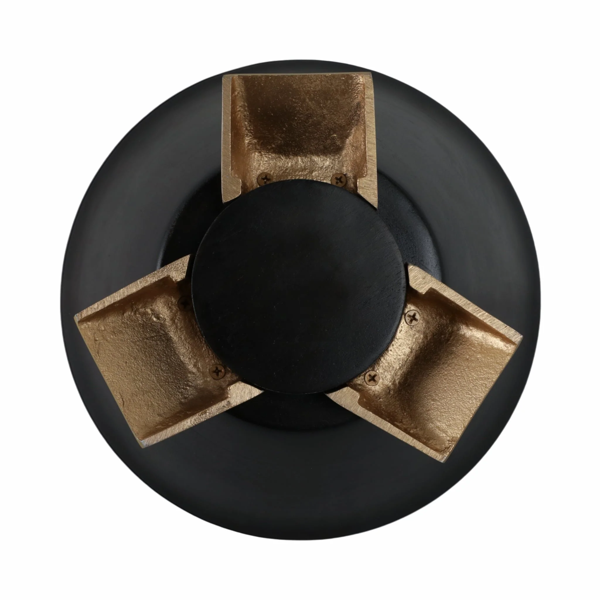 12" Wooden Bowl W/ Metal Legs, Black - Image 7