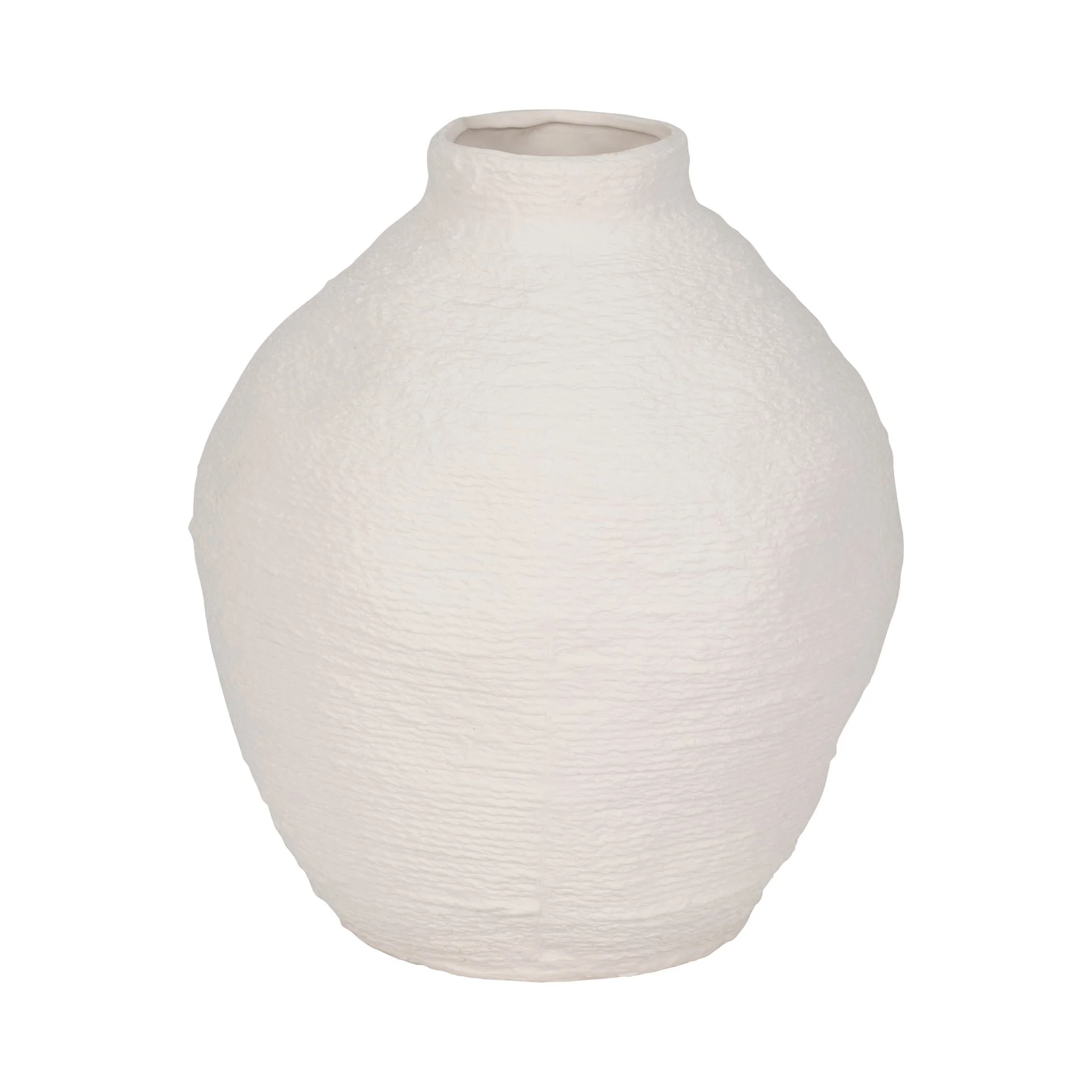 12" Woven Textured Vase, White - Image 3