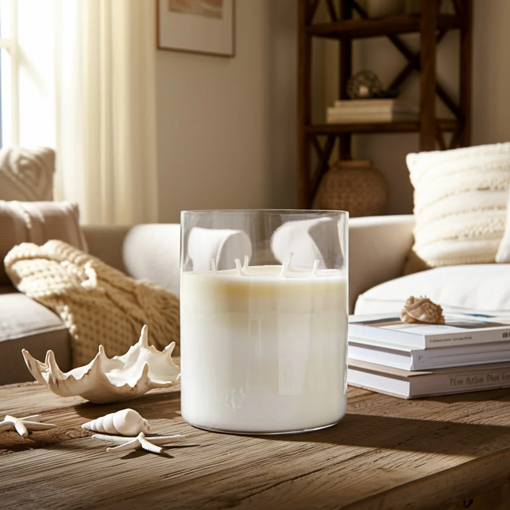 12x10" 349 Oz Jasmine Frosted Glass Candle, Clear - Image 11
