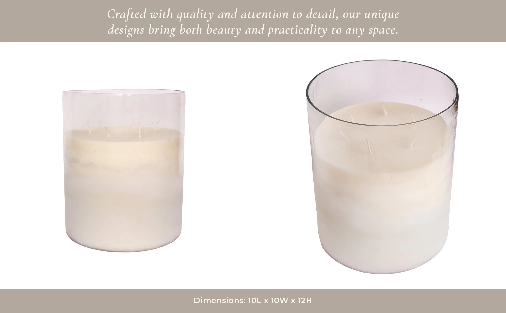 12x10" 349 Oz Jasmine Frosted Glass Candle, Clear - Image 12