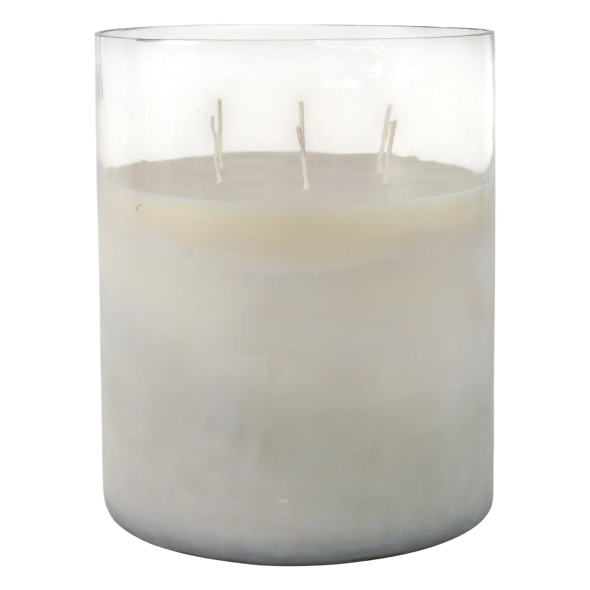 12x10" 349 Oz Jasmine Frosted Glass Candle, Clear - Image 3