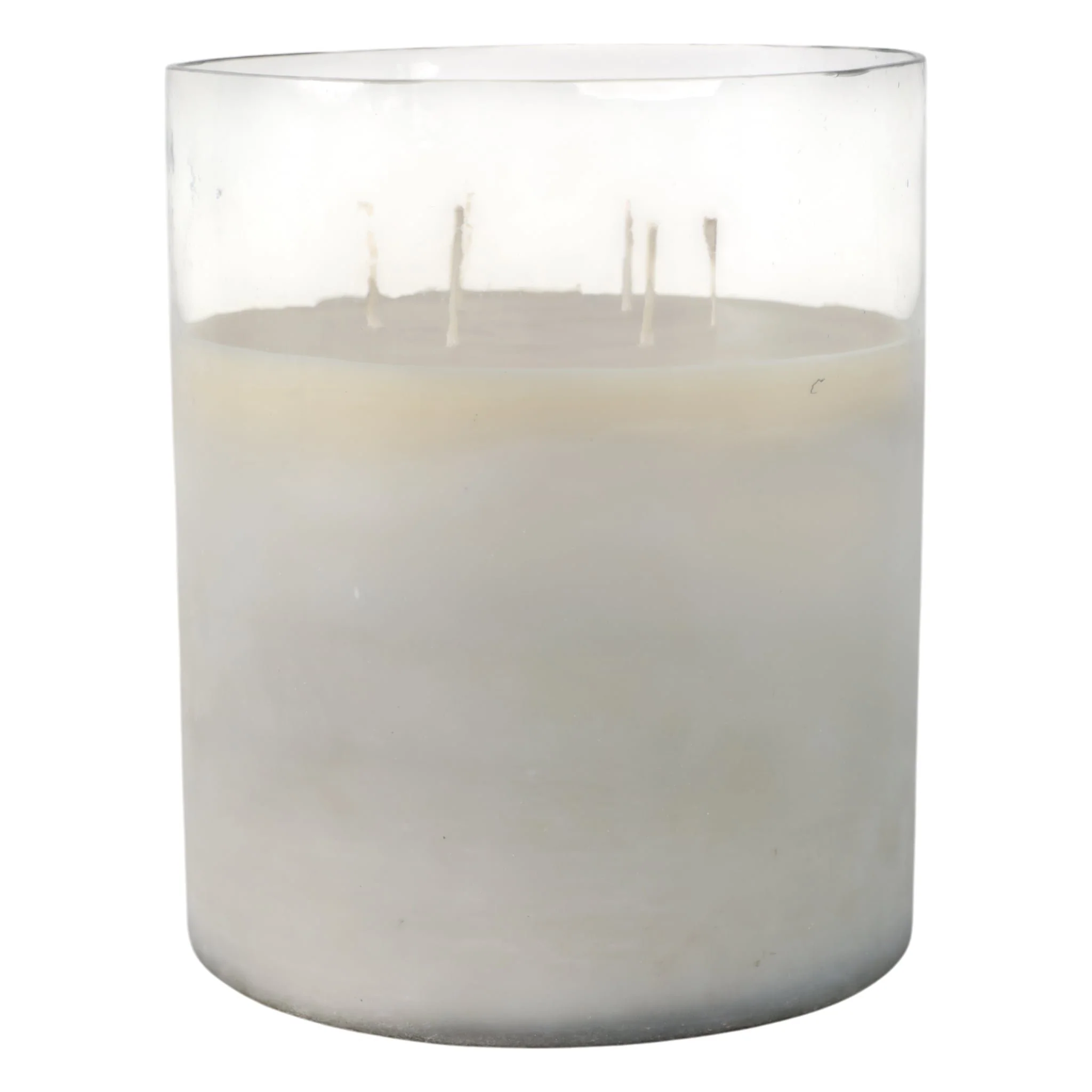 12x10" 349 Oz Jasmine Frosted Glass Candle, Clear - Image 4