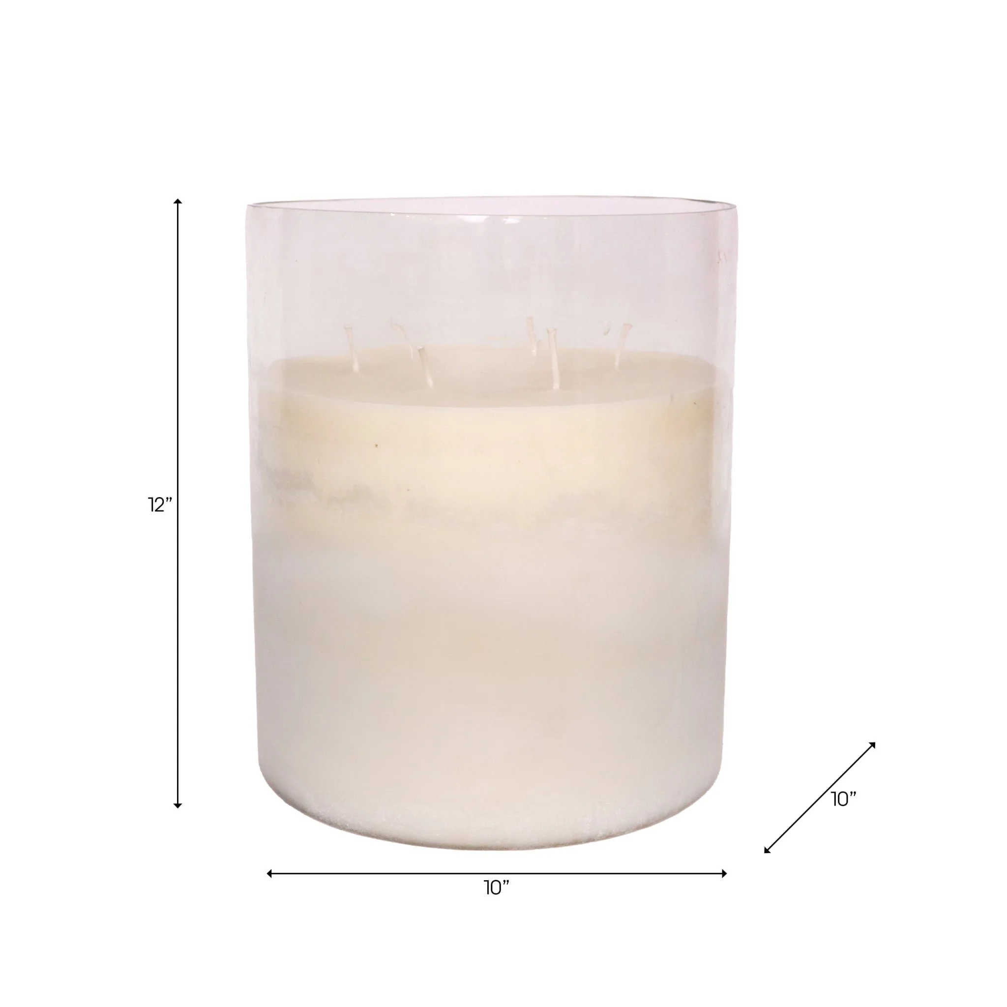 12x10" 349 Oz Jasmine Frosted Glass Candle, Clear - Image 8