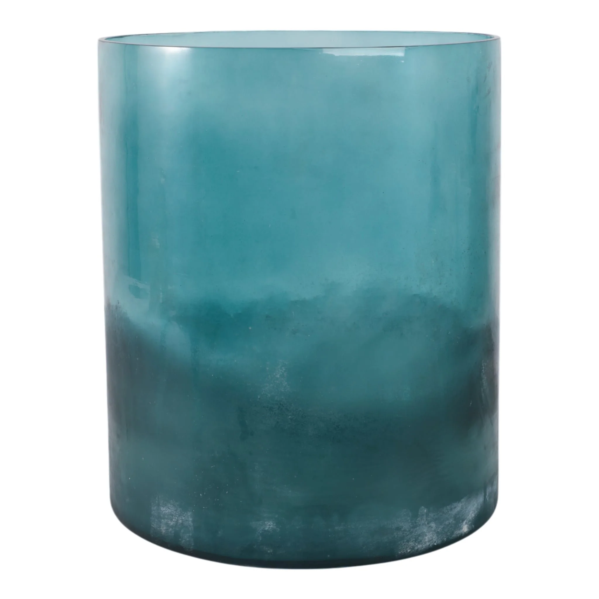 12x10" Frosted Bottom Hurricane, Blue - Image 2