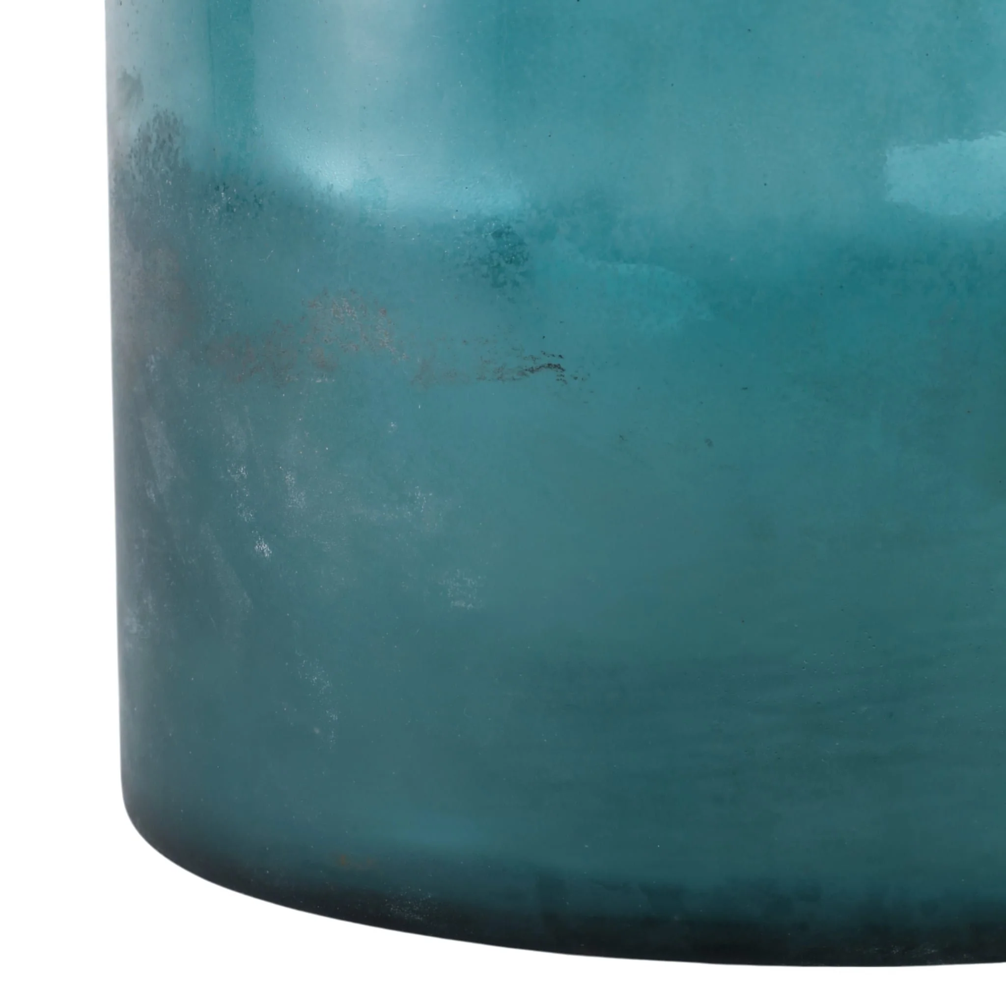 12x10" Frosted Bottom Hurricane, Blue - Image 5