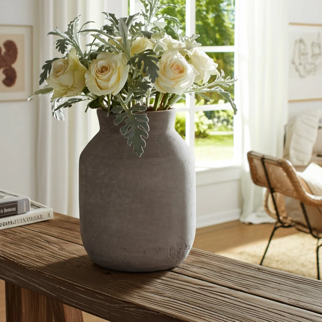 12x10" Milk Vase, Gray - Image 11