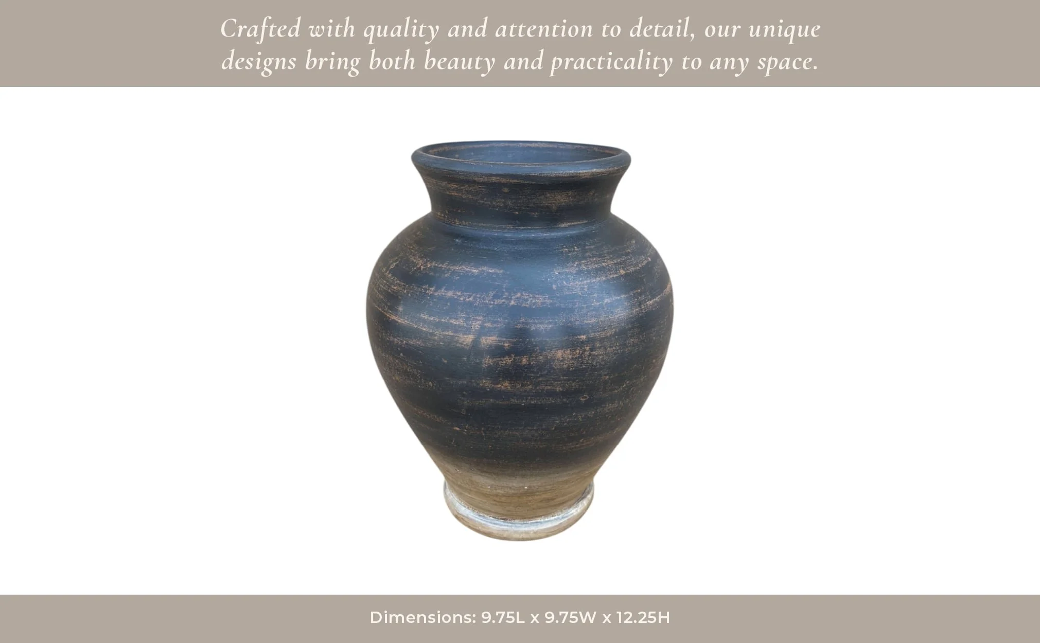 12x10" Traditional Terracotta Vase,chocolate Brown - Image 12