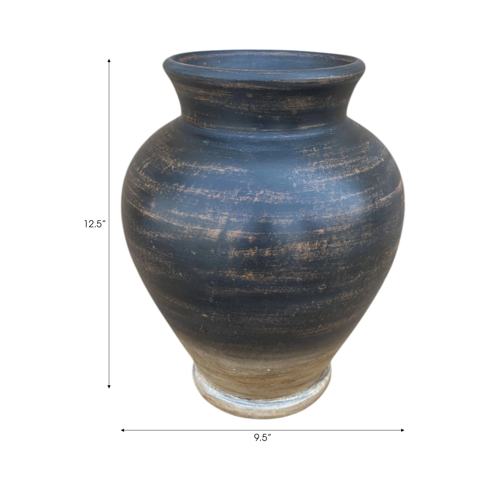 12x10" Traditional Terracotta Vase,chocolate Brown - Image 8