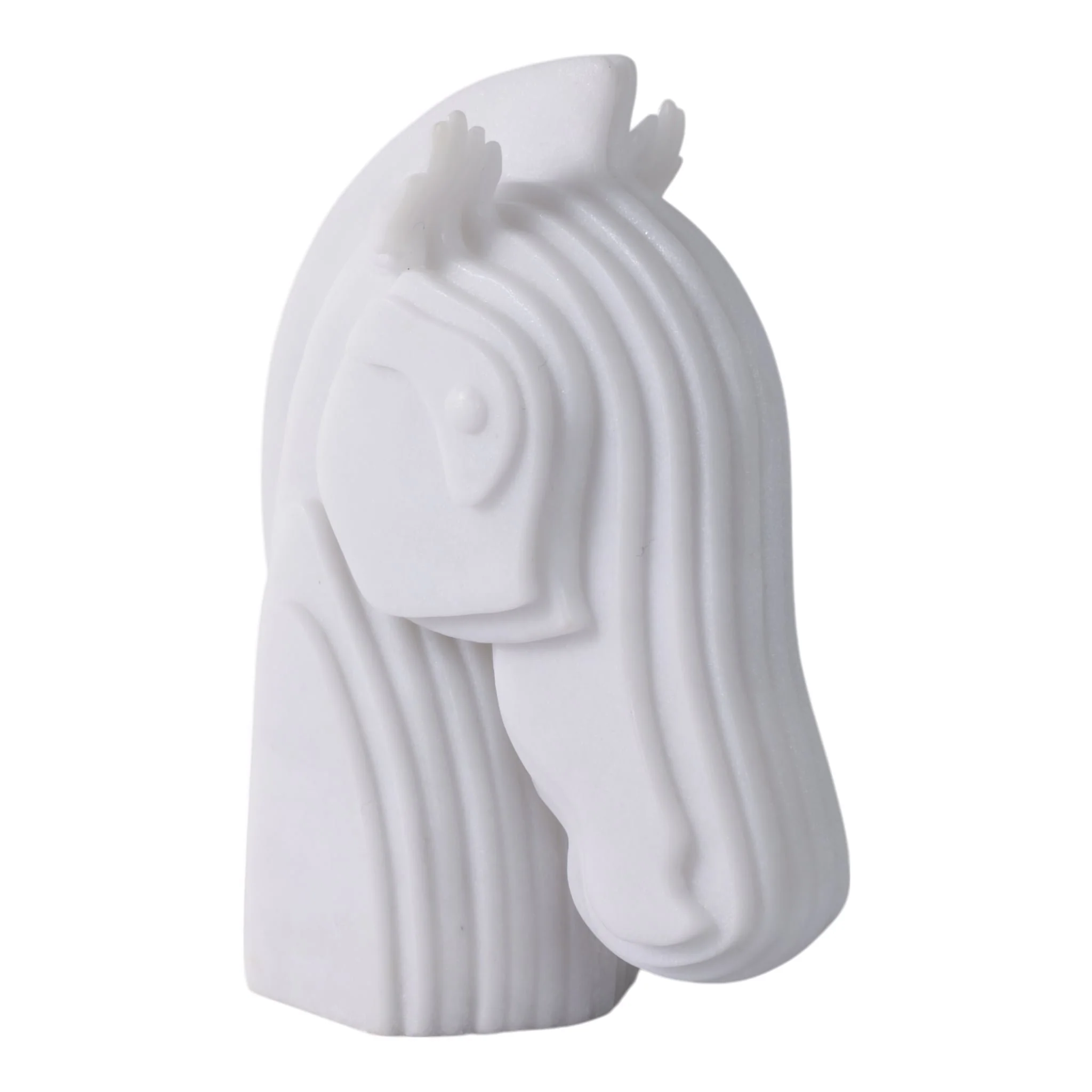 12x10"resin Horse Head Sculpture, White - Image 2